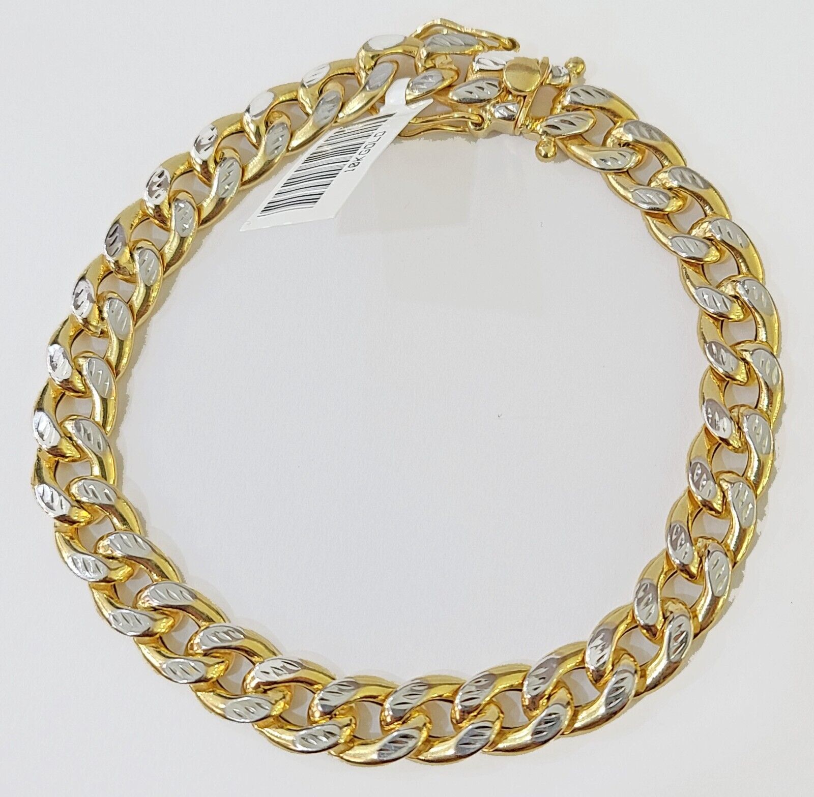 10K Yellow Gold Bracelet Real Cuban Curb Link Diamond Cut 10mm 8" Inch REAL Gold - GoldenlinQ