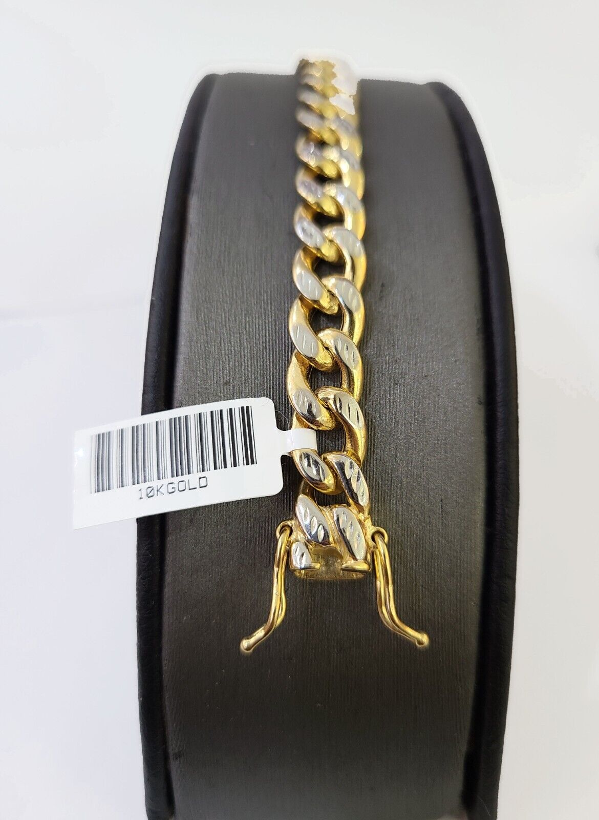 10K Yellow Gold Bracelet Real Cuban Curb Link Diamond Cut 10mm 8" Inch REAL Gold - GoldenlinQ