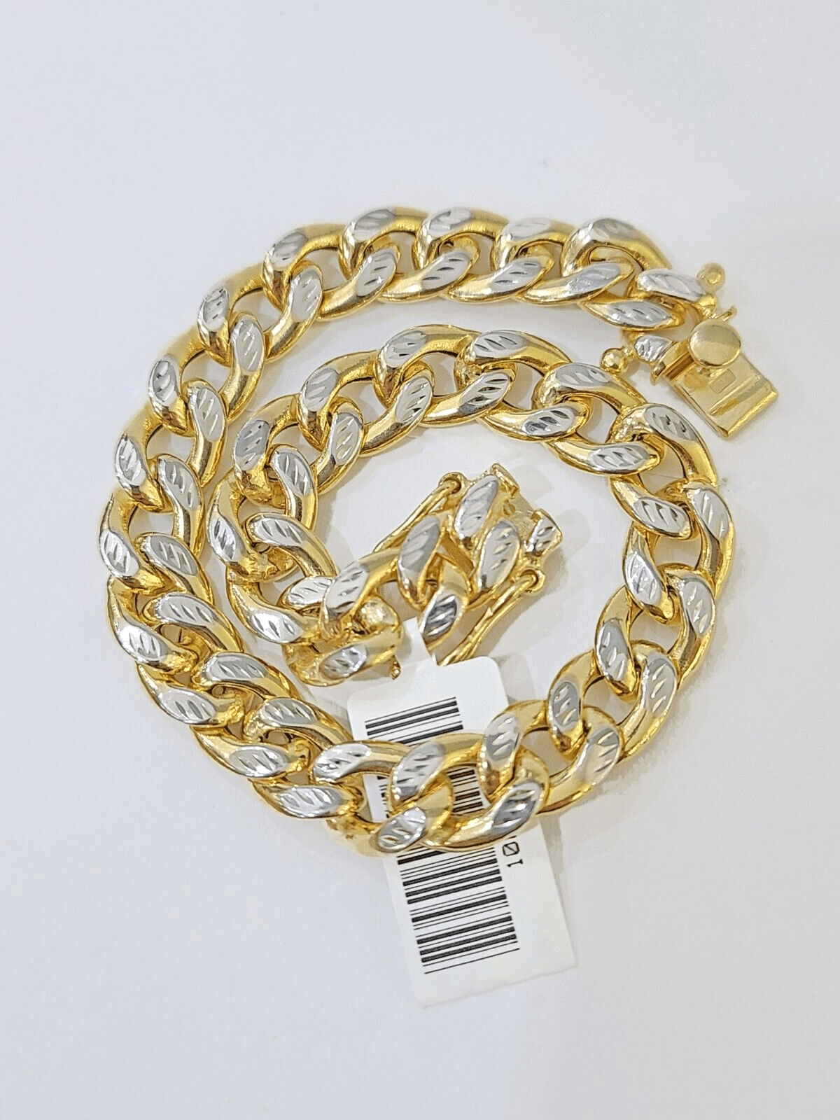 10K Yellow Gold Bracelet Real Cuban Curb Link Diamond Cut 8mm 8" Inch REAL Gold - GoldenlinQ