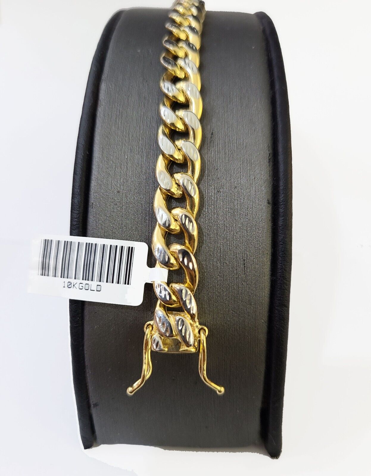 10K Yellow Gold Bracelet Real Cuban Curb Link Diamond Cut 8mm 8" Inch REAL Gold - GoldenlinQ