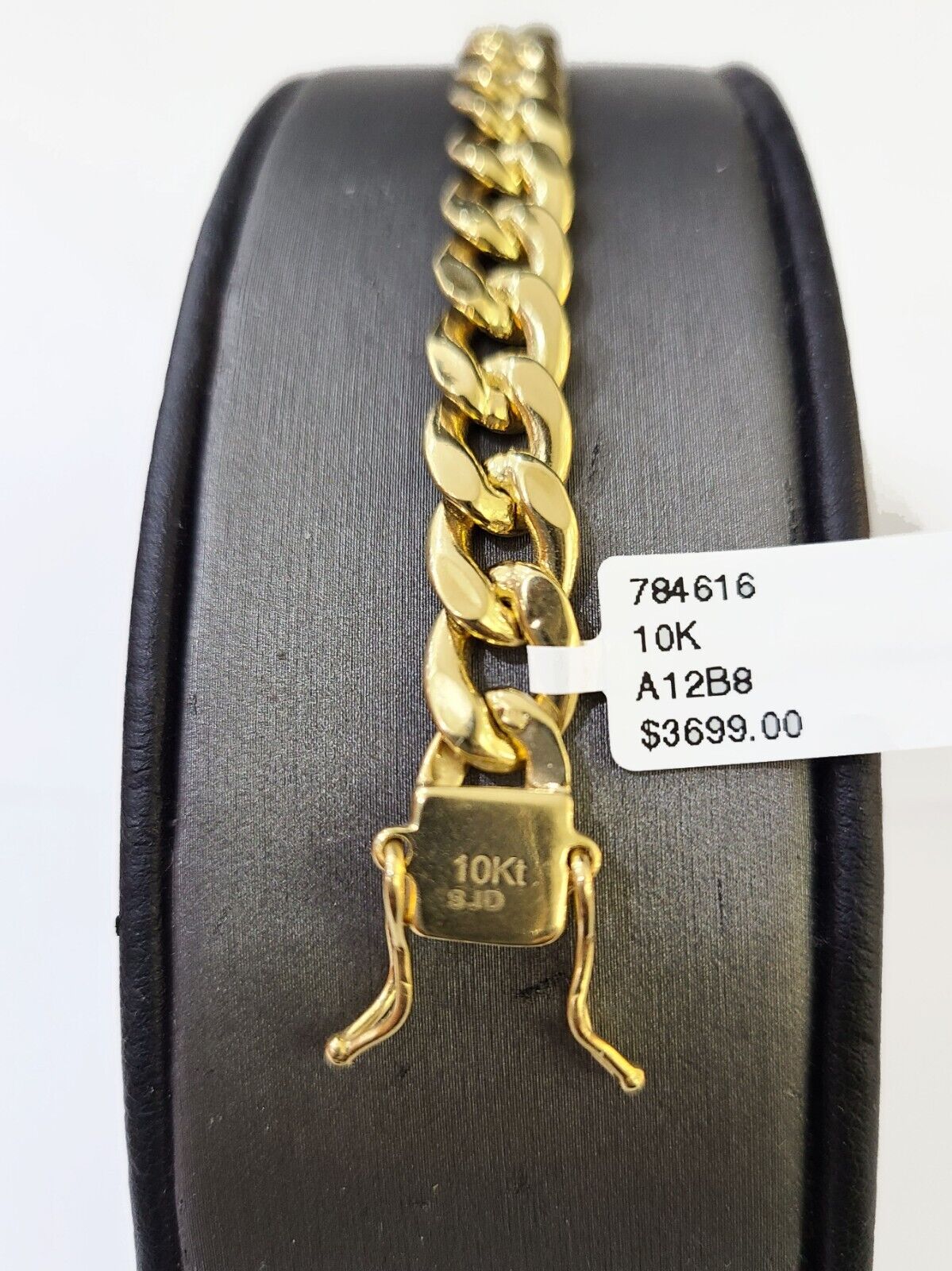 10K Yellow Gold Bracelet Real Cuban Curb Link Diamond Cut 8mm 8" Inch REAL Gold - GoldenlinQ