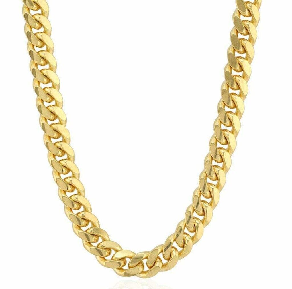 10k Yellow Gold Chain 12mm Miami Cuban Link Necklace 20" - 30" Real 10kt Box Clasp - GoldenlinQ