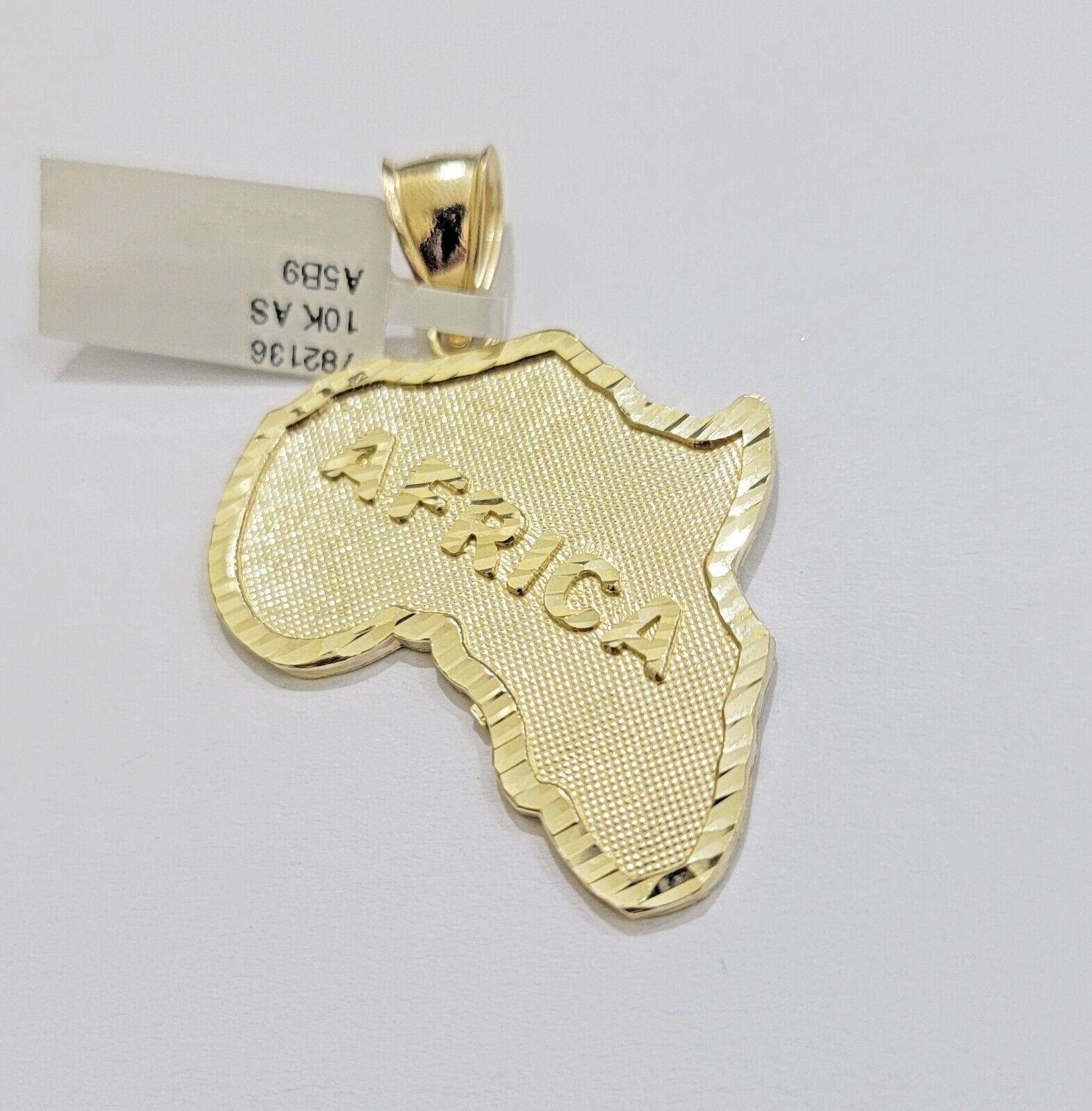 10k Yellow Gold Charm Africa Continent Pendant Mens REAL 10KT GOLD & FREE SHIPPING - GoldenlinQ