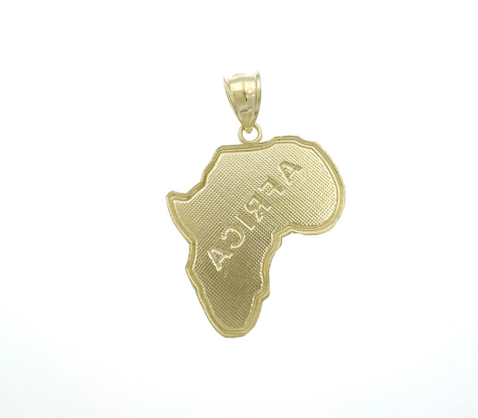 10k Yellow Gold Charm Africa Continent Pendant Mens REAL 10KT GOLD & FREE SHIPPING - GoldenlinQ