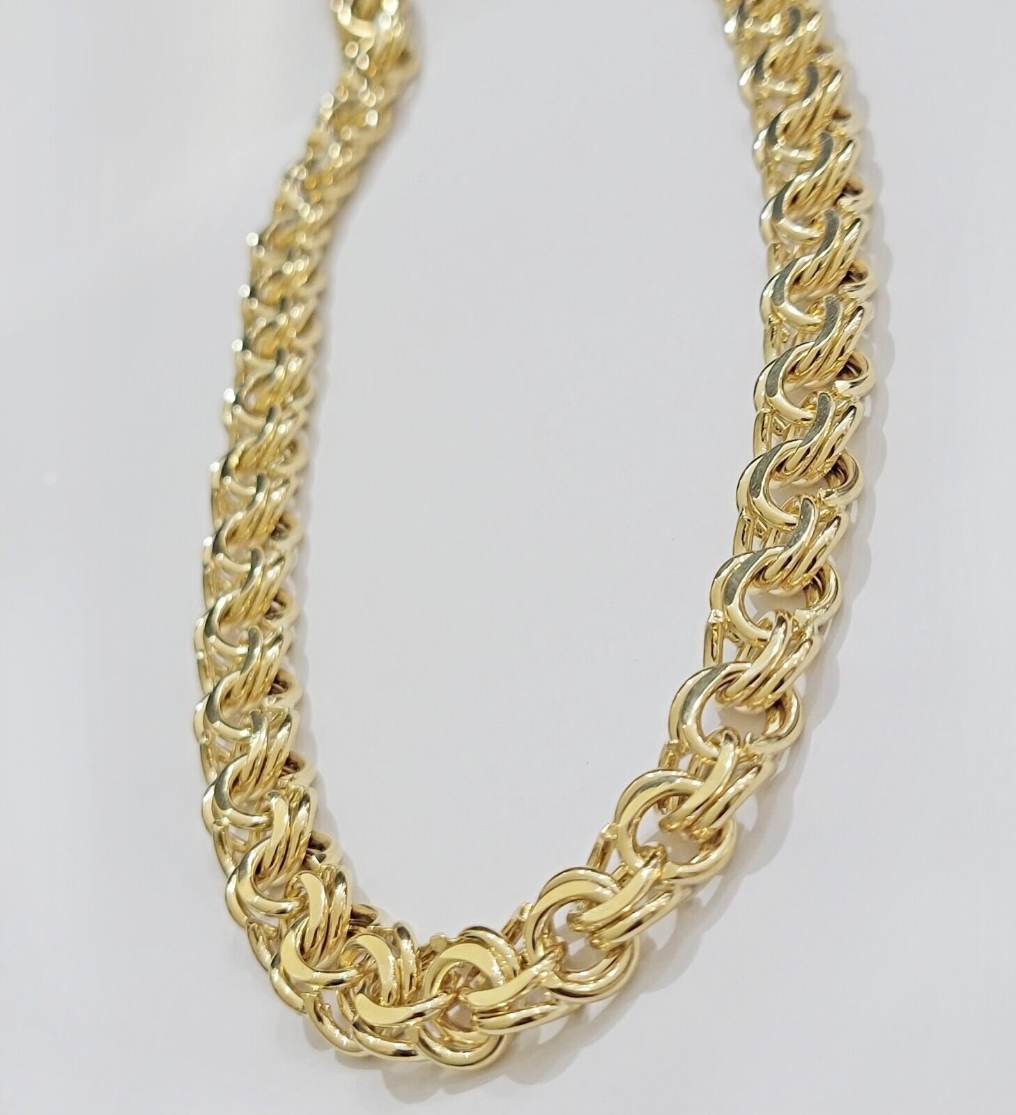 10k Yellow Gold Chino Chain Solid Link Necklace 10mm 22" - 26" Real 10kt Box Clasp - GoldenlinQ
