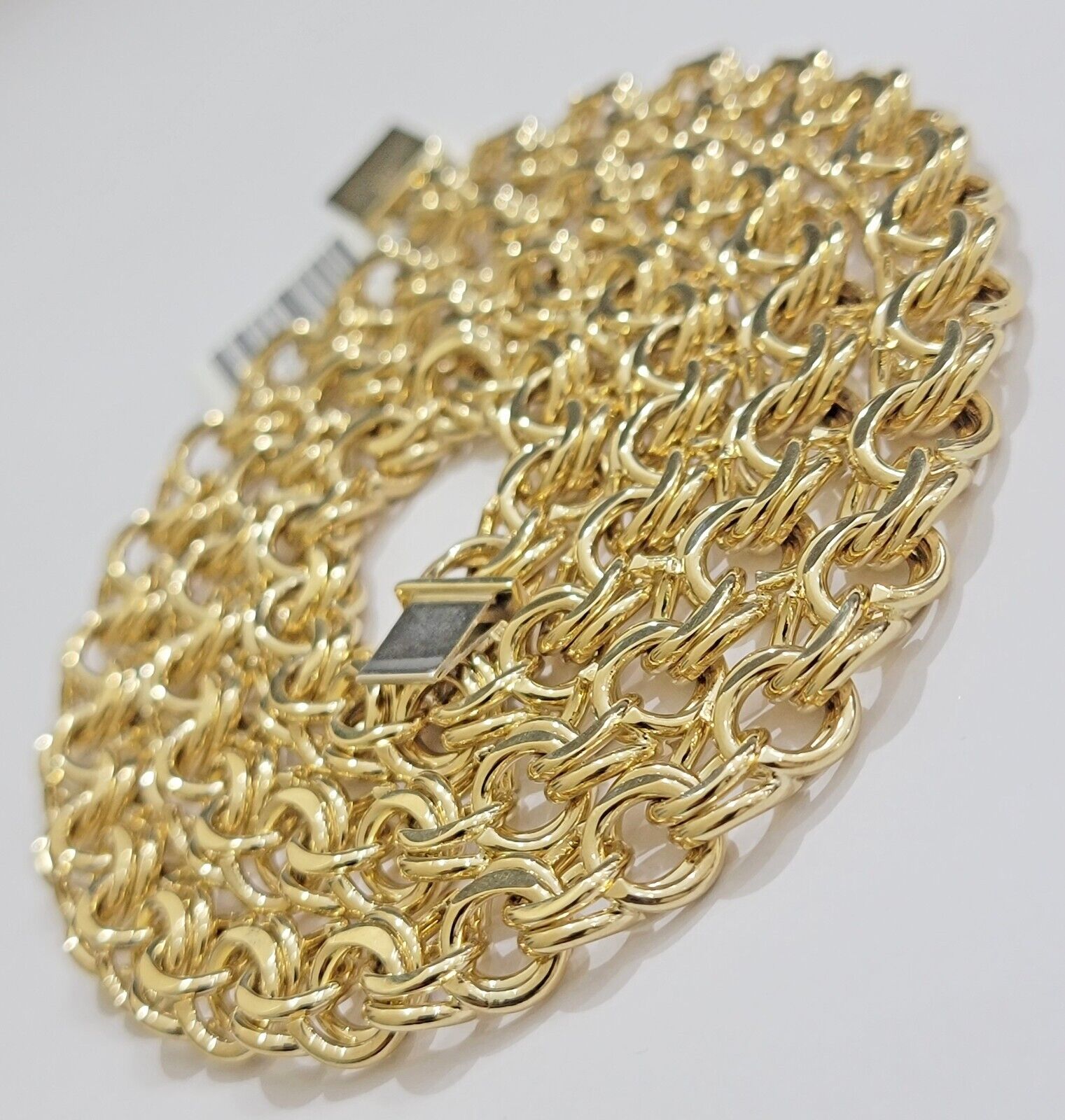 10k Yellow Gold Chino Chain Solid Link Necklace 11mm 22" - 26" Real 10kt Box Clasp - GoldenlinQ