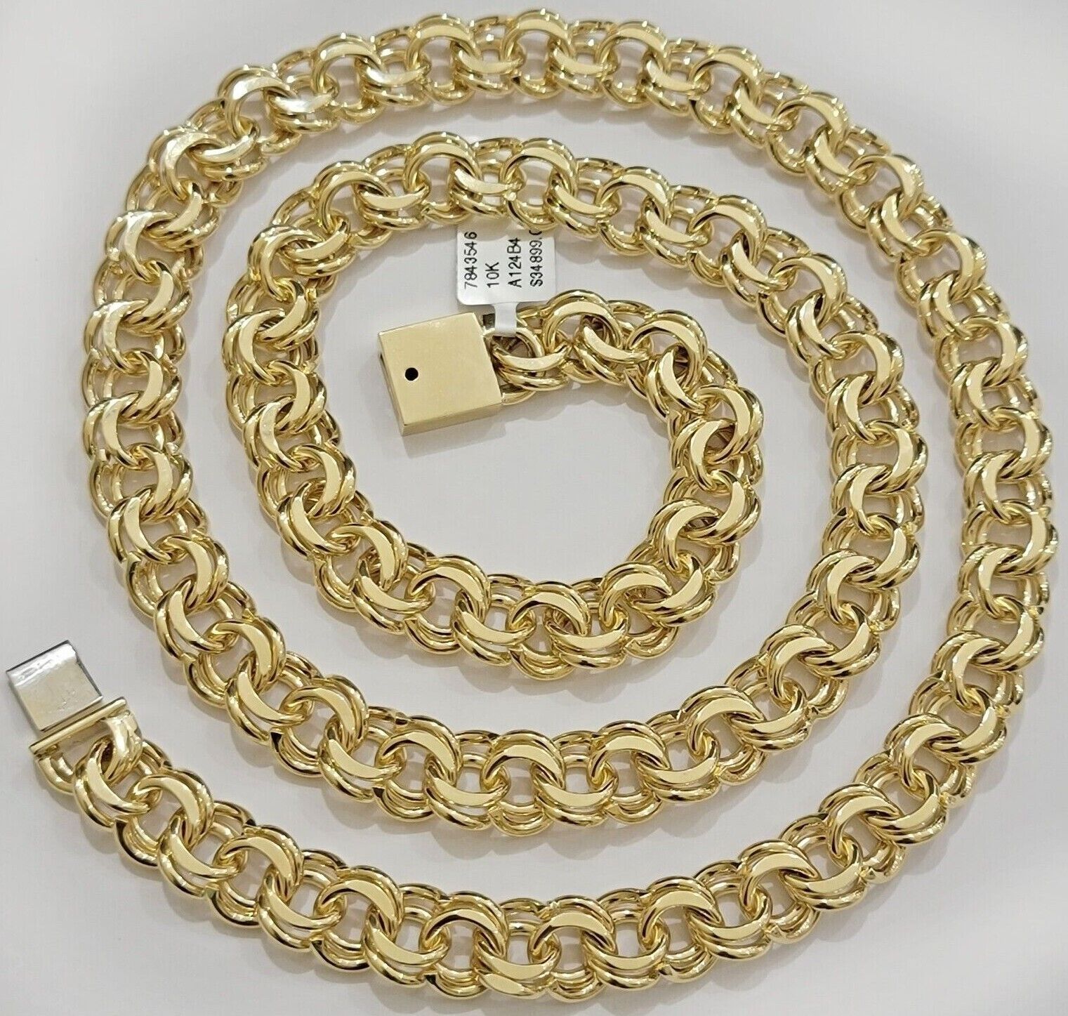 10k Yellow Gold Chino Chain Solid Link Necklace 9mm 22" - 26" Real 10kt Box Clasp - GoldenlinQ