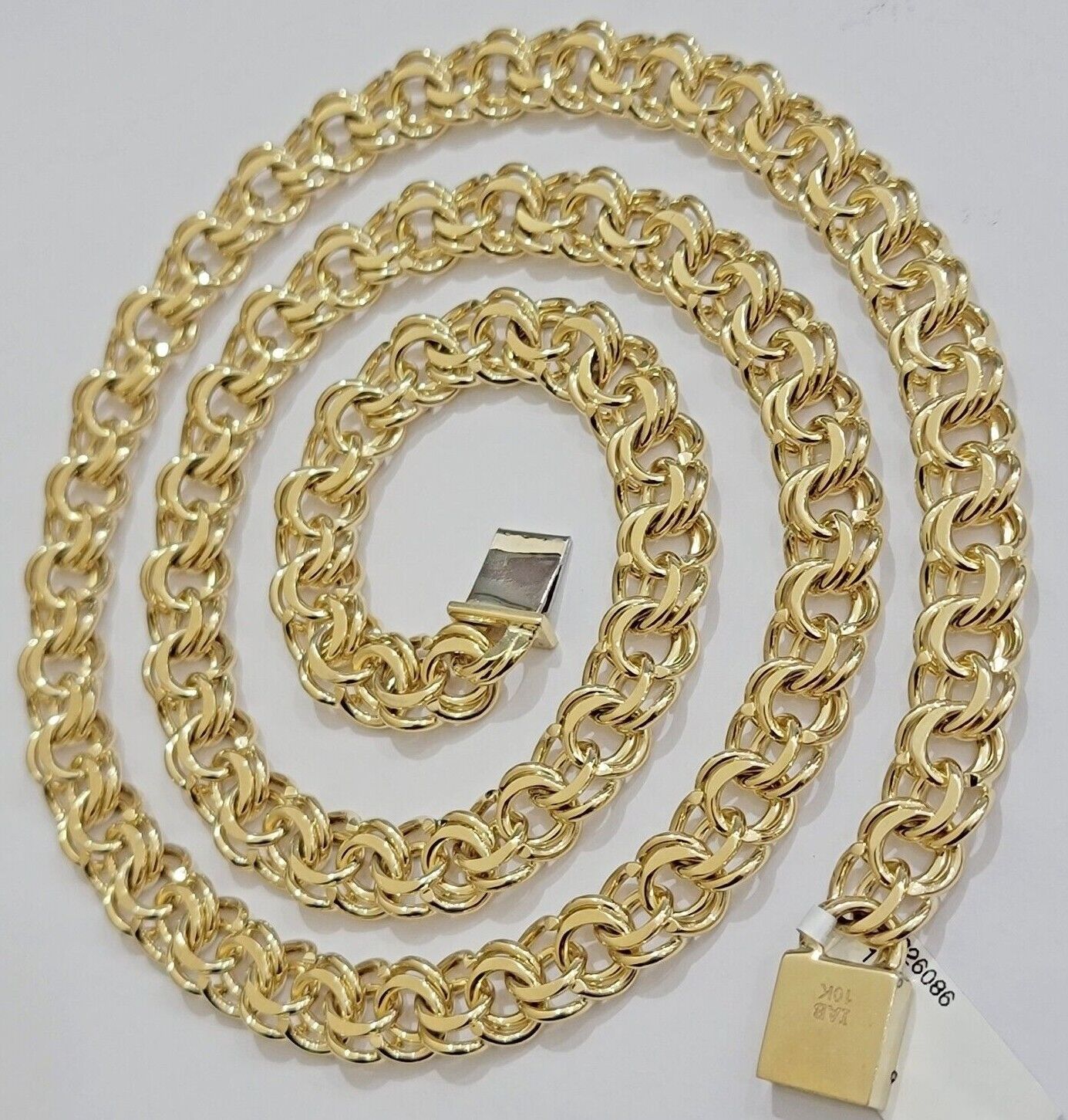 10k Yellow Gold Chino Chain Solid Link Necklace 9mm 22" - 26" Real 10kt Box Clasp - GoldenlinQ