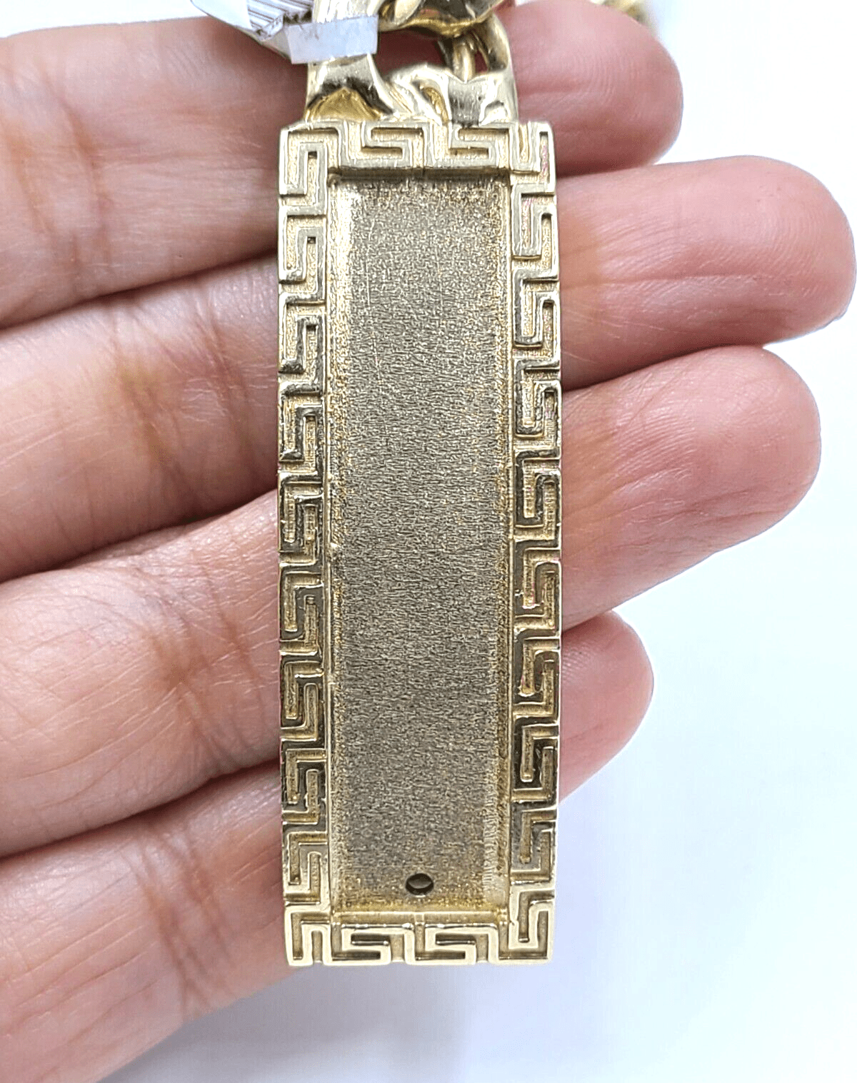 10k Yellow Gold Chino Link ID Bracelet 13 mm 9 Inch For Men's 10kt Gold - GoldenlinQ