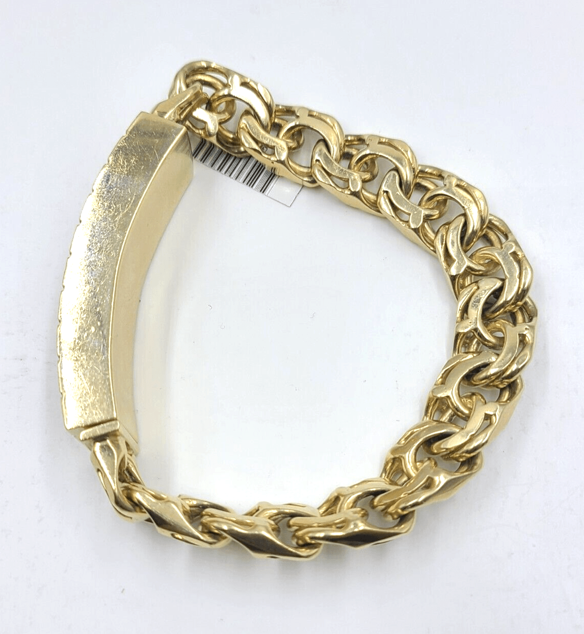 10k Yellow Gold Chino Link ID Bracelet 13 mm 9 Inch For Men's 10kt Gold - GoldenlinQ