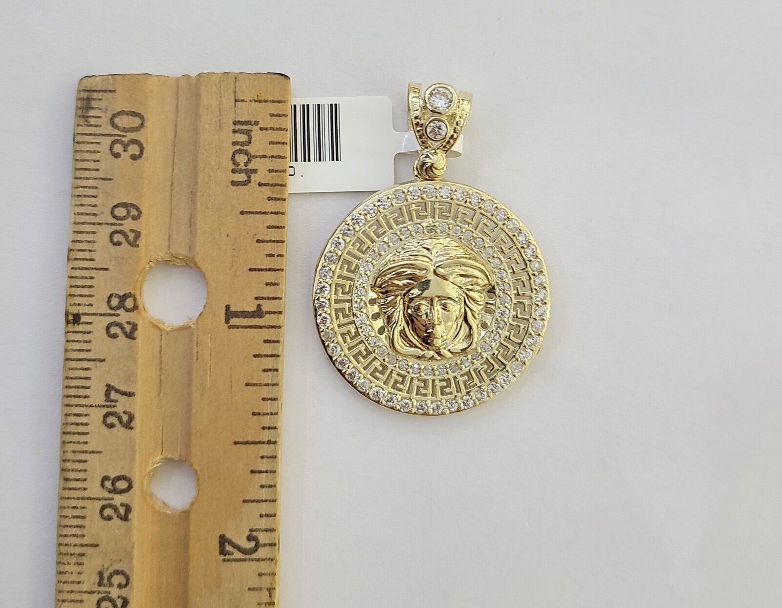 10k Yellow Gold Circular Pendant head Charm 1 - 2" Inch Round 10kt Charm - GoldenlinQ