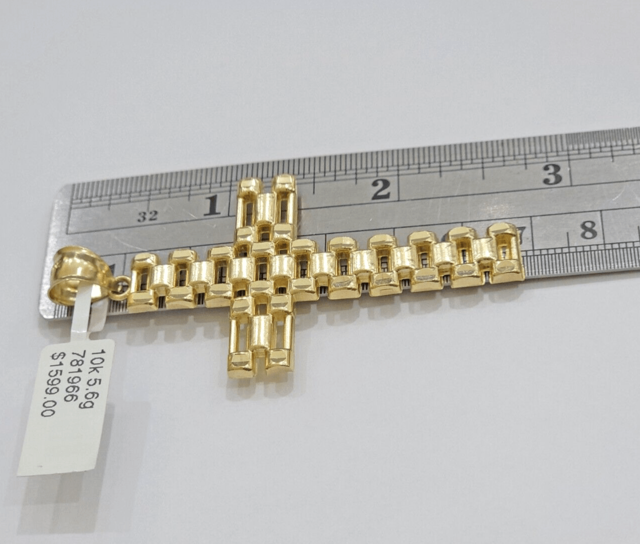 10K Yellow Gold Cross Pendant Mens Jesus Crucifix Charm 2.8 Inch For Thick Chain - GoldenlinQ