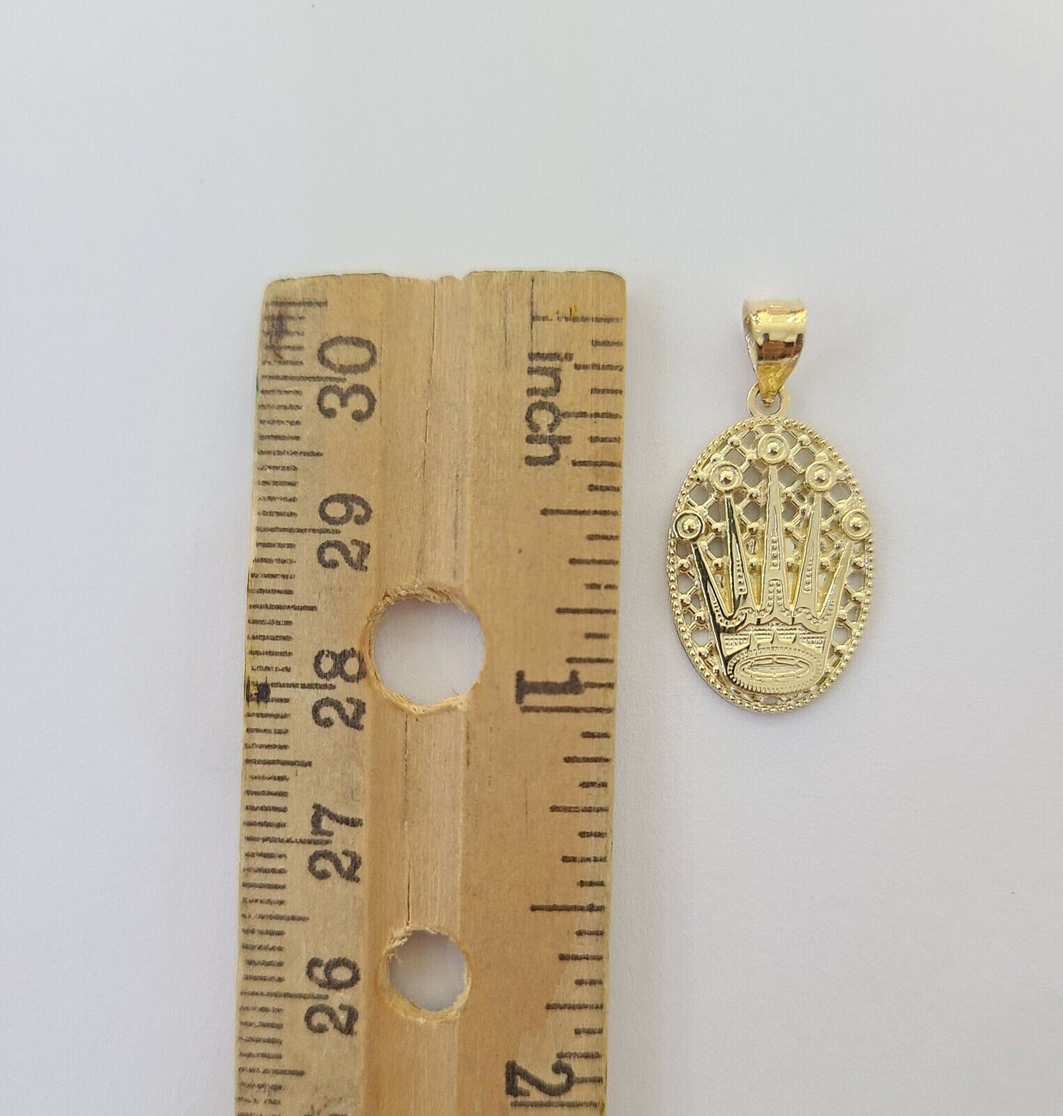 10K Yellow Gold Crown Pendent Charm 3mm Miami Cubn Chain 18" 20" 22" 24" 26"Inch - GoldenlinQ