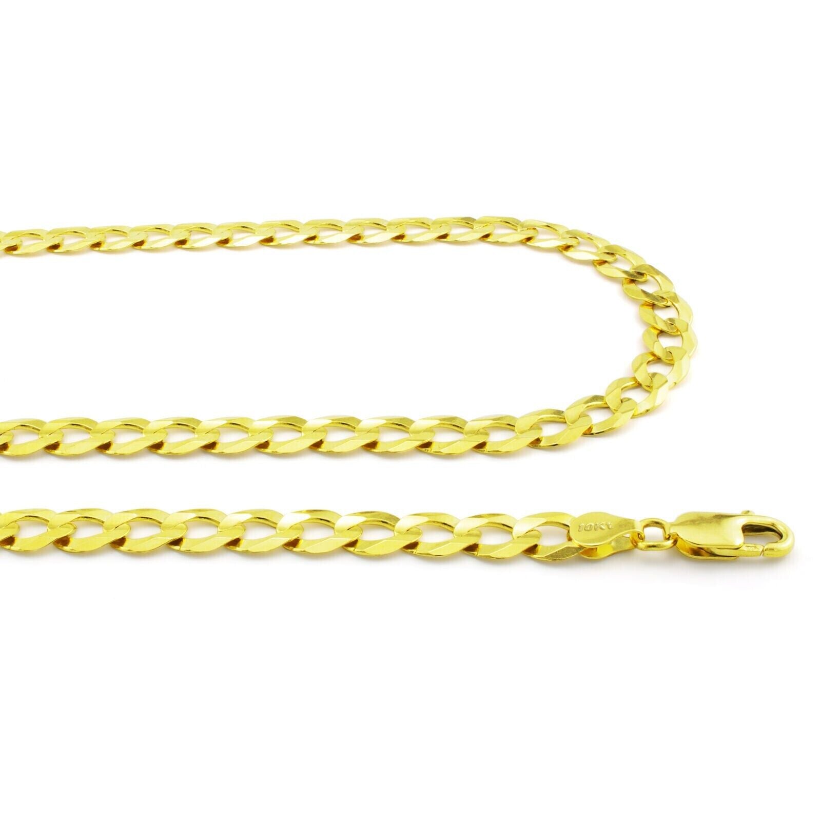 10k Yellow Gold Cuban Curb Link Chain 8mm Necklace 28'' Real 10kt Lobster Lock - GoldenlinQ
