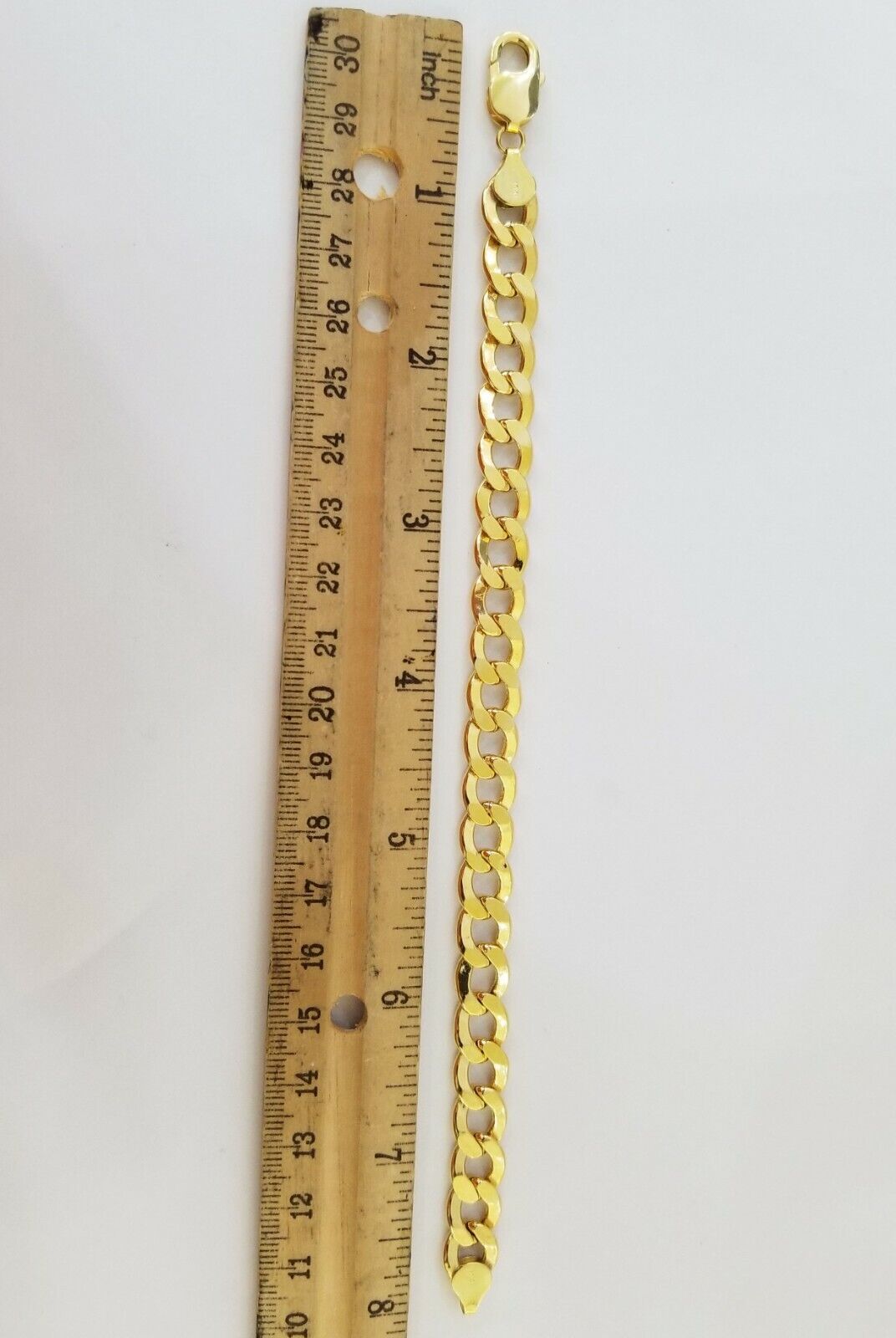 10k Yellow Gold Cuban Link Bracelet 10mm Link 8 inch Real gold hand chain 10kt - GoldenlinQ