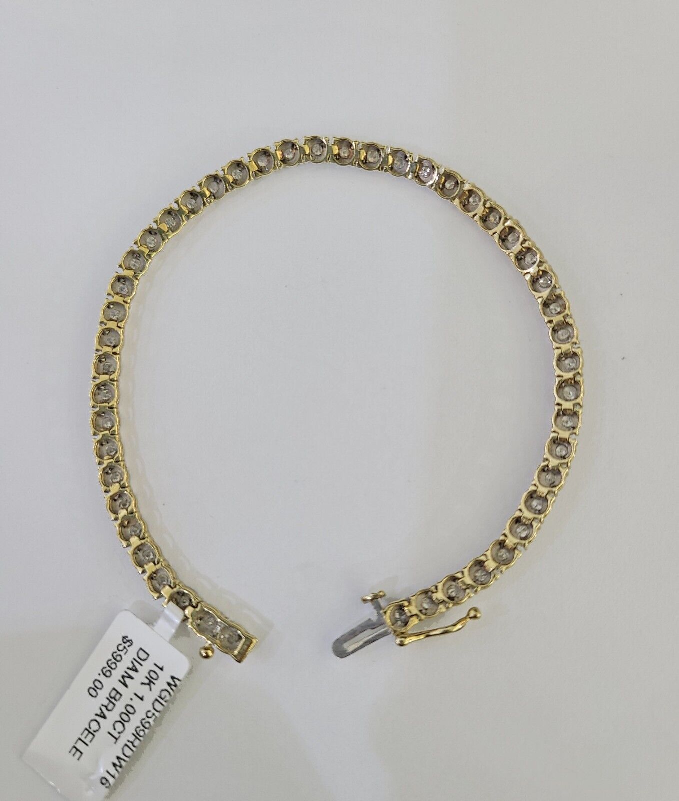10K Yellow Gold Diamond Bracelet Women Ladies 7" REAL Genuine Gold - GoldenlinQ