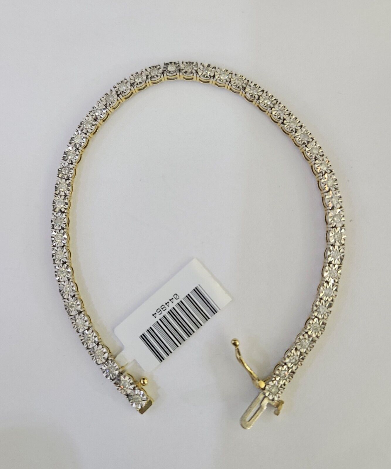 10K Yellow Gold Diamond Bracelet Women Ladies 7" REAL Genuine Gold - GoldenlinQ