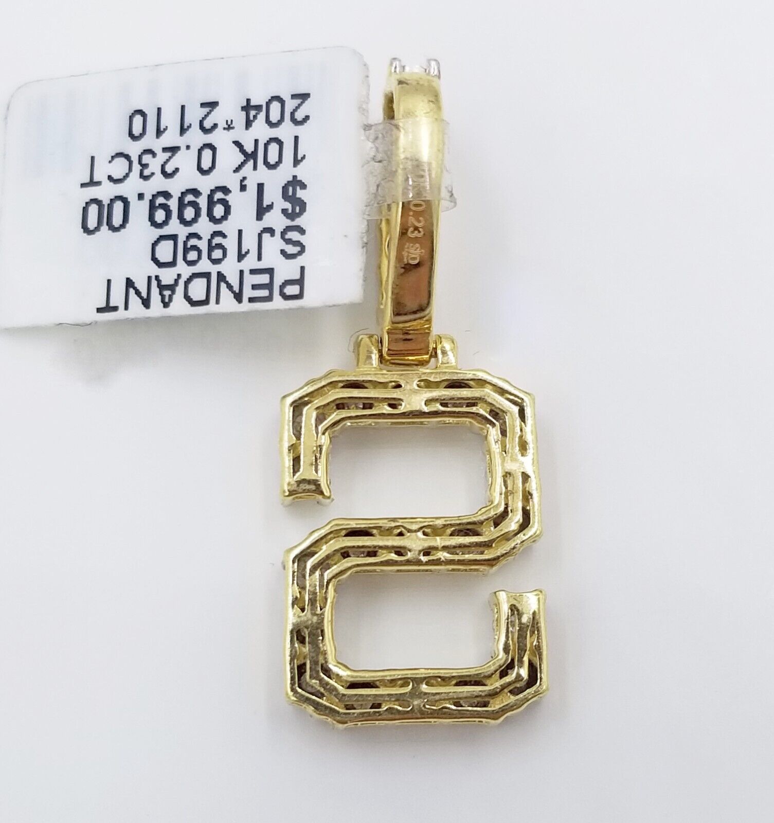 10k Yellow Gold Diamond Letter A - Z Initial Charm Pendant Real Diamond - GoldenlinQ