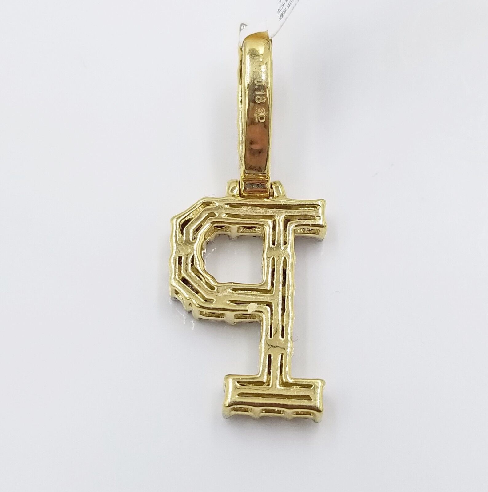 10k Yellow Gold Diamond Letter A - Z Initial Charm Pendant Real Diamond - GoldenlinQ