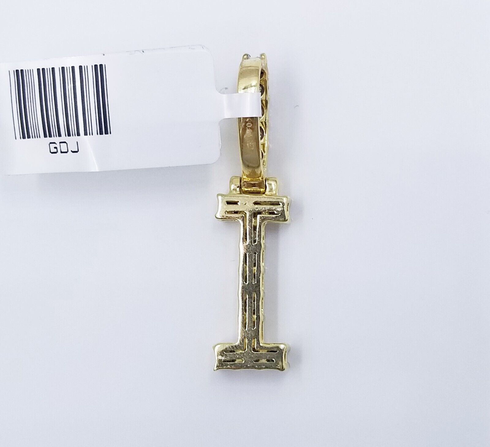 10k Yellow Gold Diamond Letter A - Z Initial Charm Pendant Real Diamond - GoldenlinQ