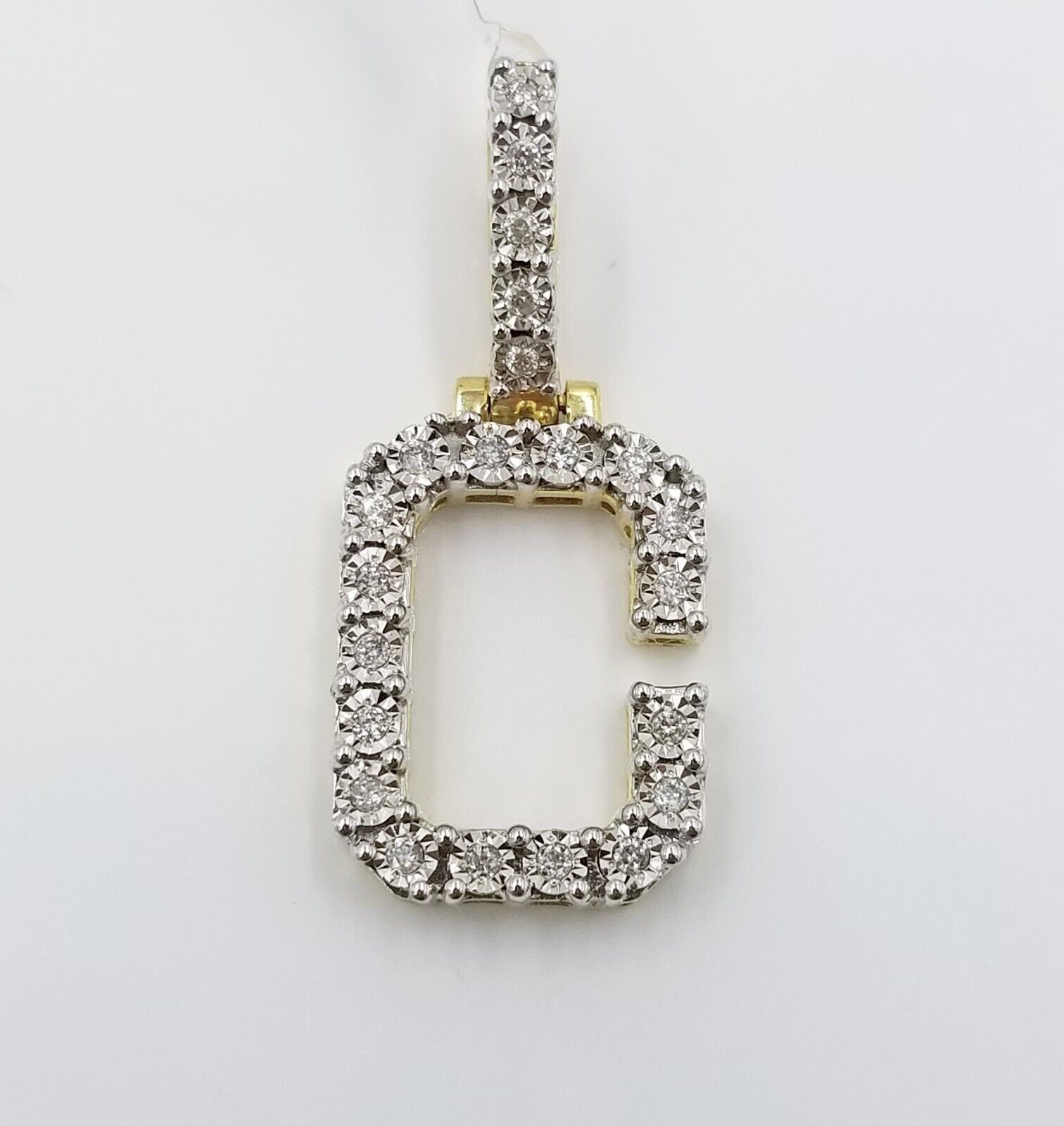 10k Yellow Gold Diamond Letter A - Z Initial Charm Pendant Real Diamond - GoldenlinQ