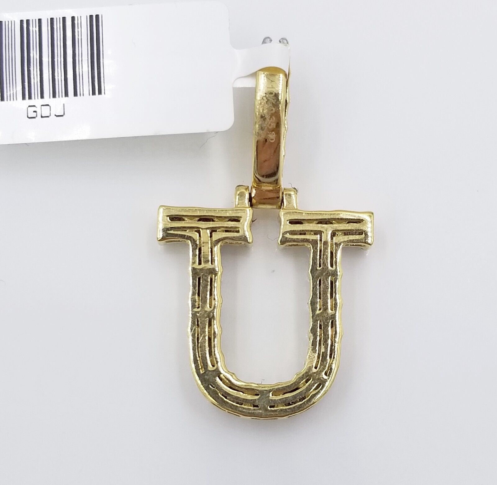 10k Yellow Gold Diamond Letter A - Z Initial Charm Pendant Real Diamond - GoldenlinQ