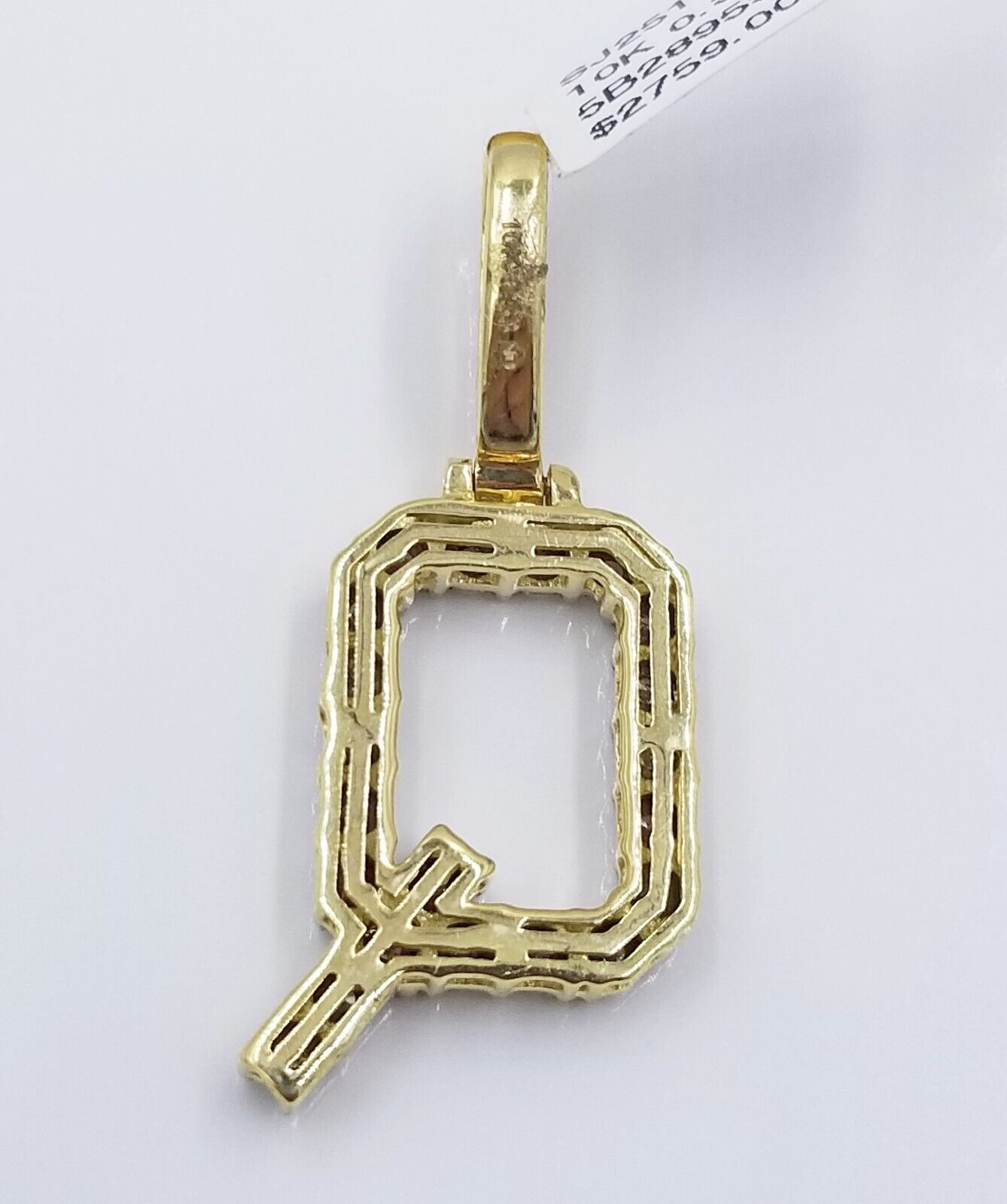 10k Yellow Gold Diamond Letter A - Z Initial Charm Pendant Real Diamond - GoldenlinQ