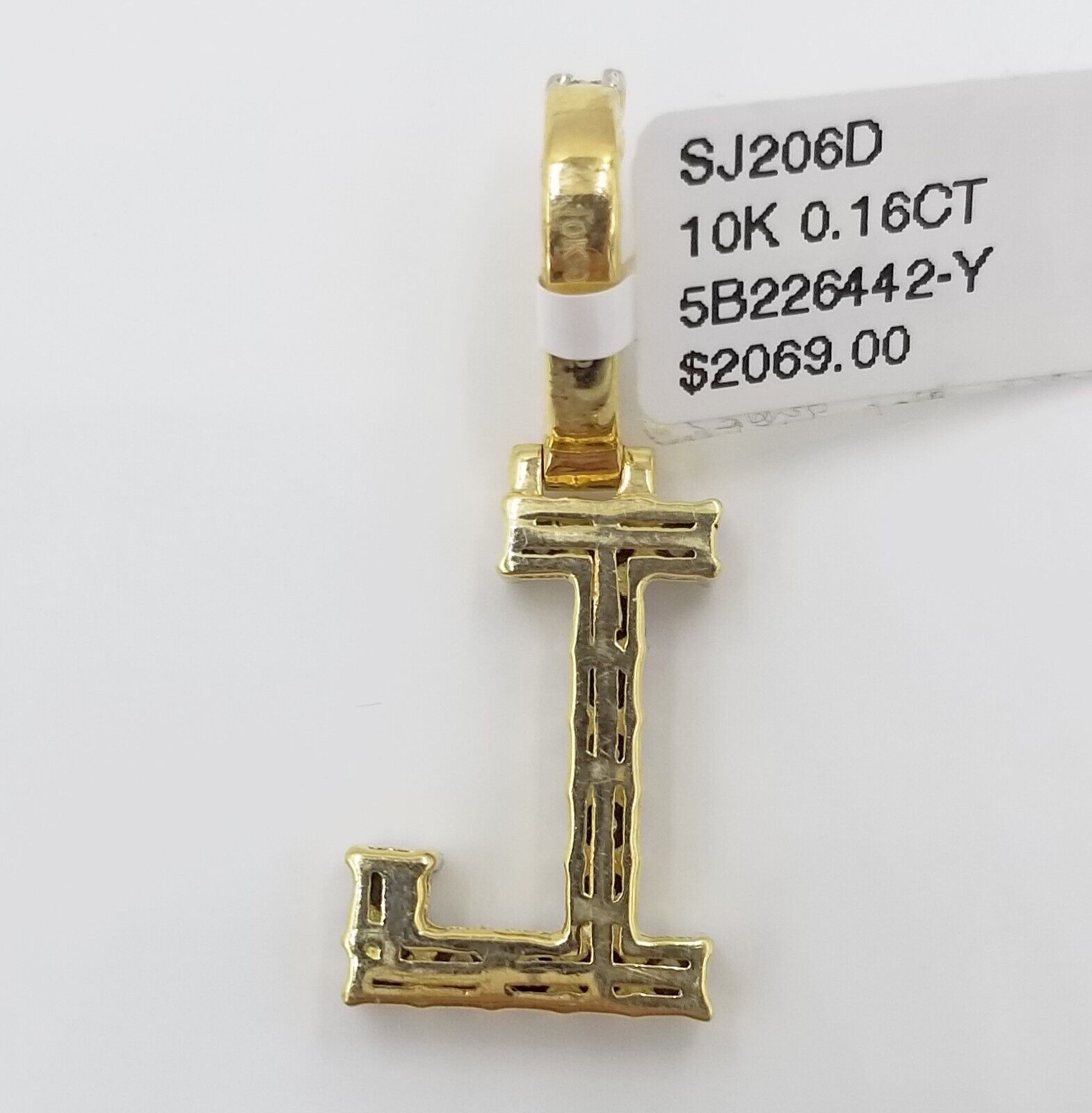 10k Yellow Gold Diamond Letter A - Z Initial Charm Pendant Real Diamond - GoldenlinQ