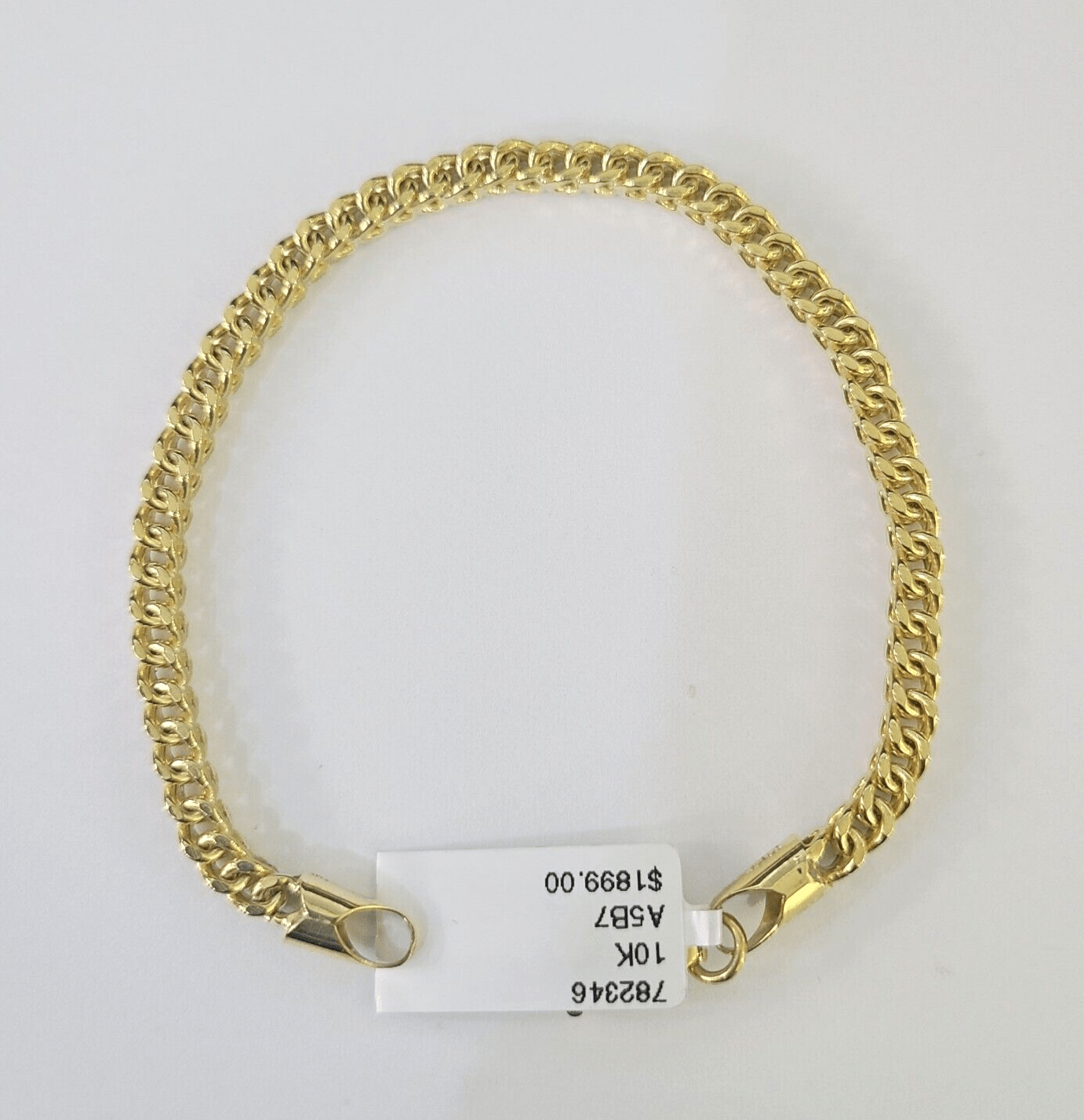 10k Yellow Gold Franco Bracelet 3mm 7.25" Inch Men Women Link Real - GoldenlinQ
