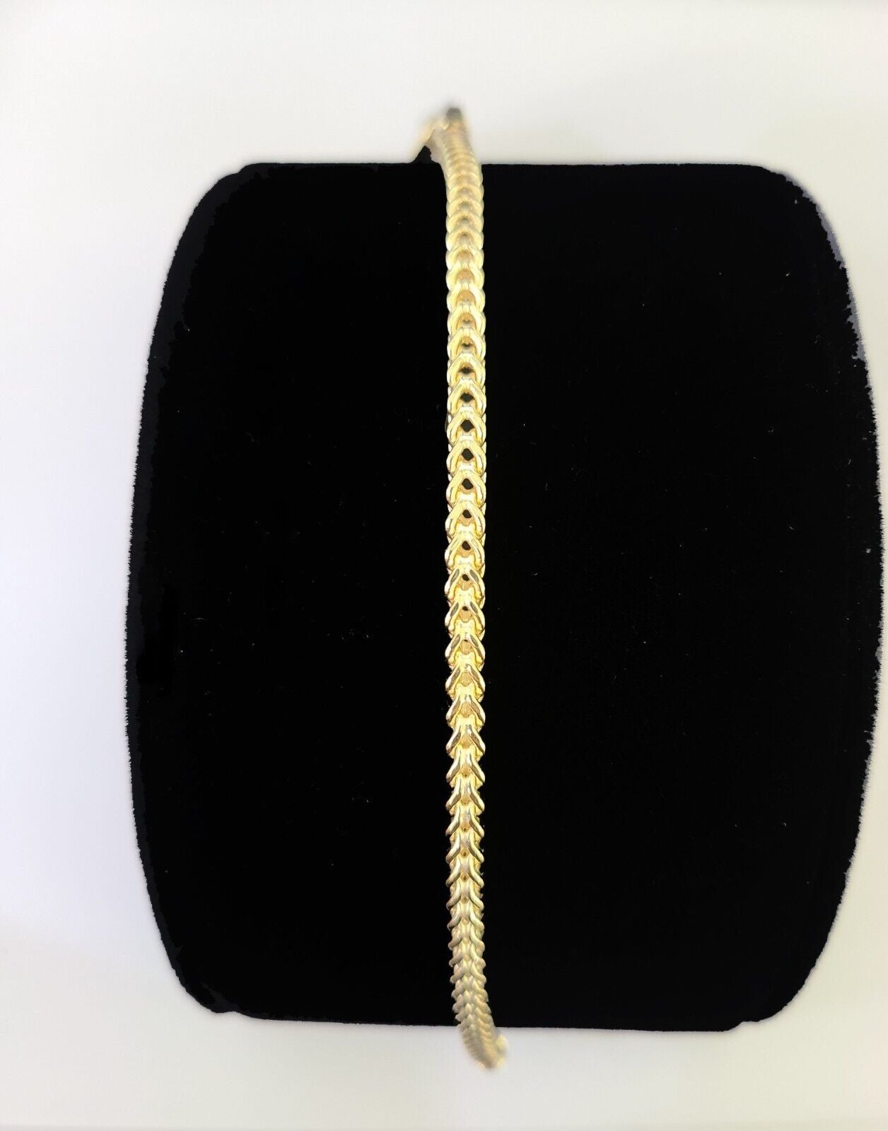 10k Yellow Gold Franco Bracelet 3mm 7.25" Inch Men Women Link Real - GoldenlinQ