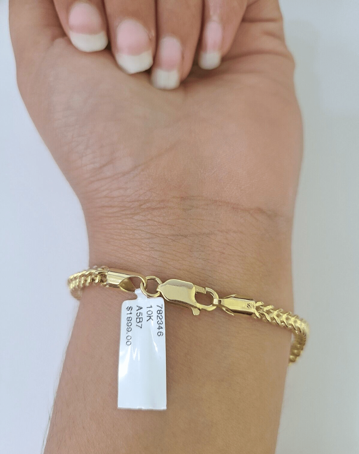 10k Yellow Gold Franco Bracelet 3mm 7.25" Inch Men Women Link Real - GoldenlinQ