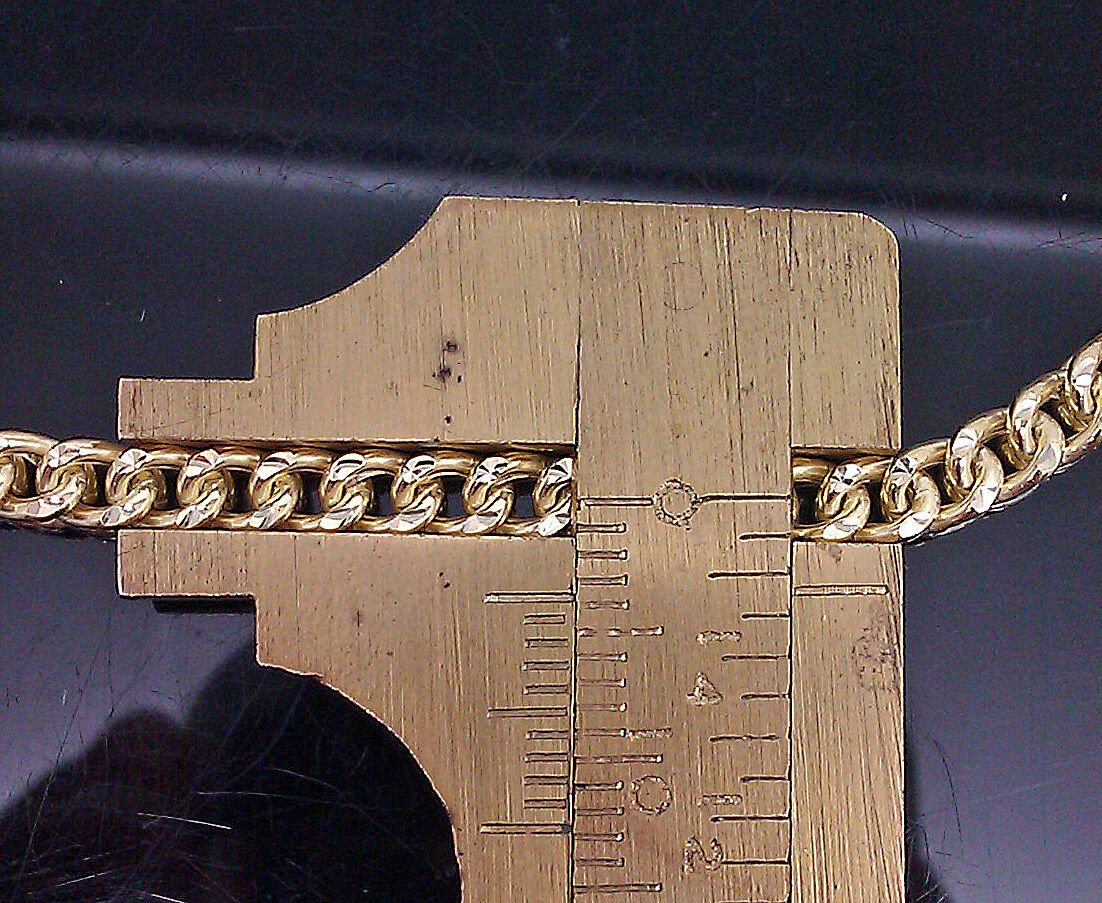 10k Yellow Gold Franco Bracelet 4mm 8" Inch Men Women Rope Cuban Link Real gold - GoldenlinQ