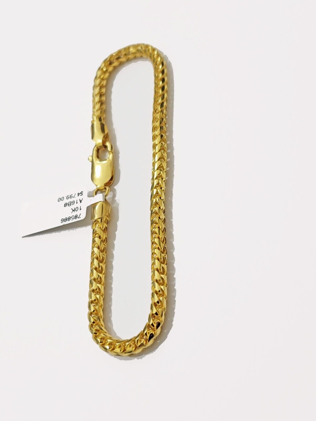 10k Yellow Gold Franco Bracelet Solid 4mm 8.25" Authentic 10KT , STRONG REAL - GoldenlinQ