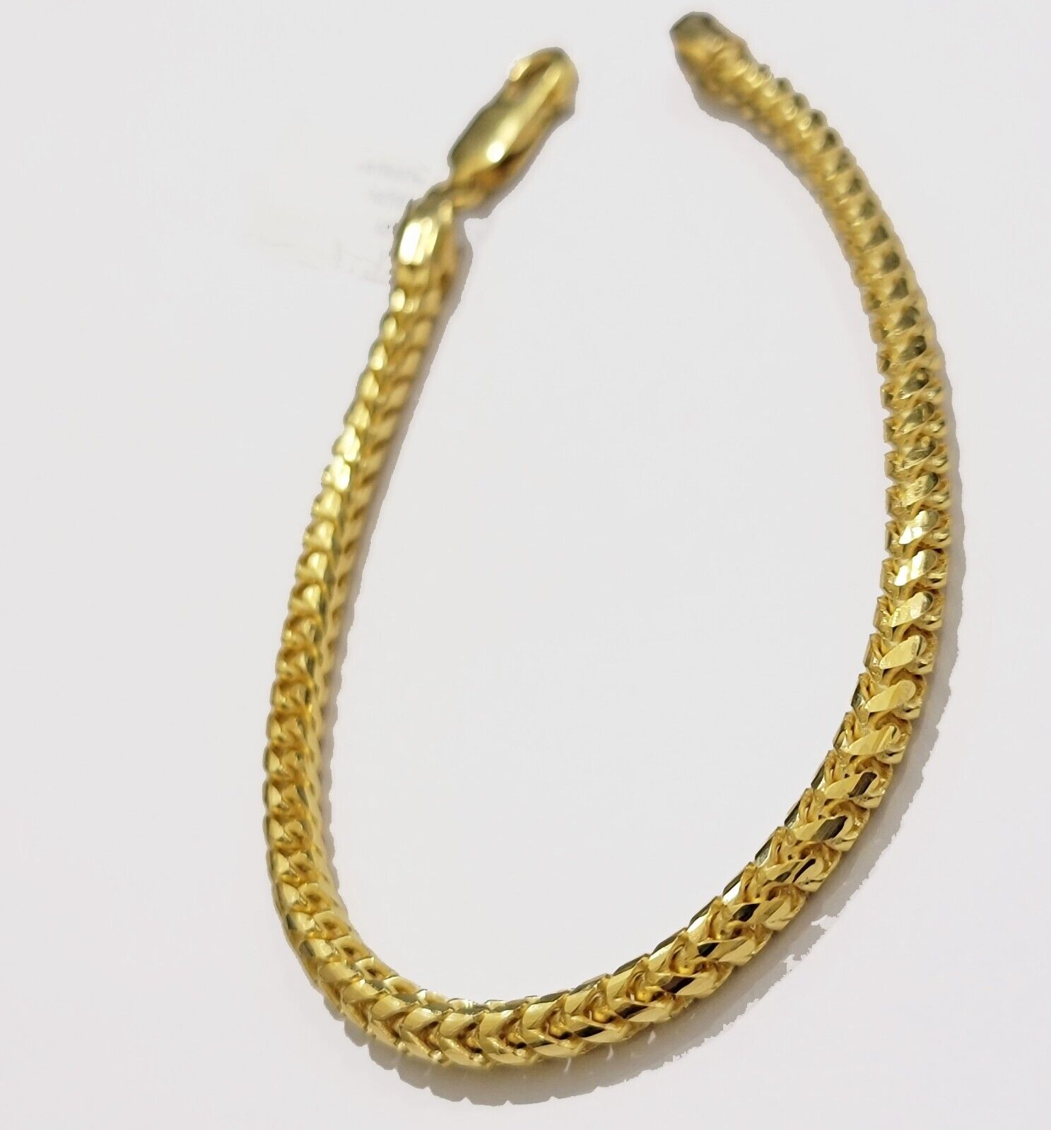 10k Yellow Gold Franco Bracelet Solid 4mm 8.25" Authentic 10KT , STRONG REAL - GoldenlinQ