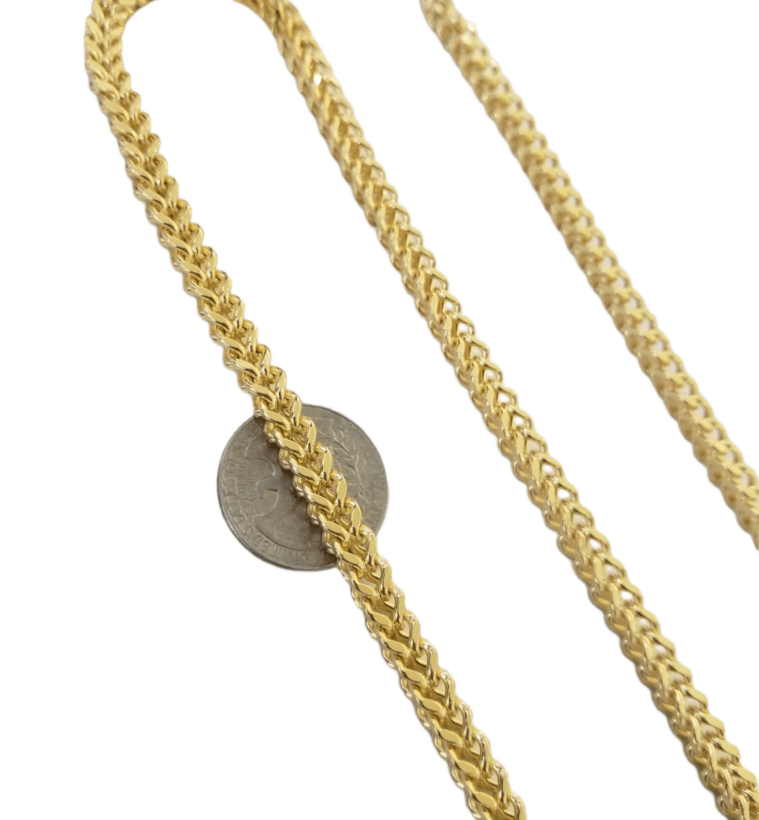 10k Yellow Gold Franco Chain 22 24 26 28" Inch Real Gold 5mm Necklace - GoldenlinQ