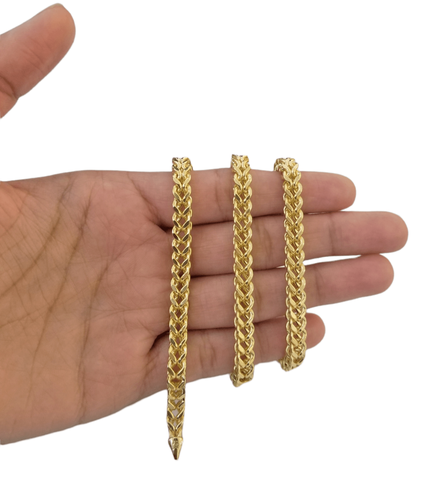 10k Yellow Gold Franco Chain 22 24 26 28" Inch Real Gold 5mm Necklace - GoldenlinQ