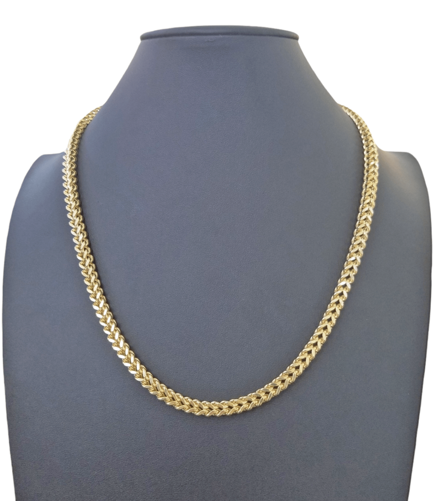 10k Yellow Gold Franco Chain 22 24 26 28" Inch Real Gold 5mm Necklace - GoldenlinQ