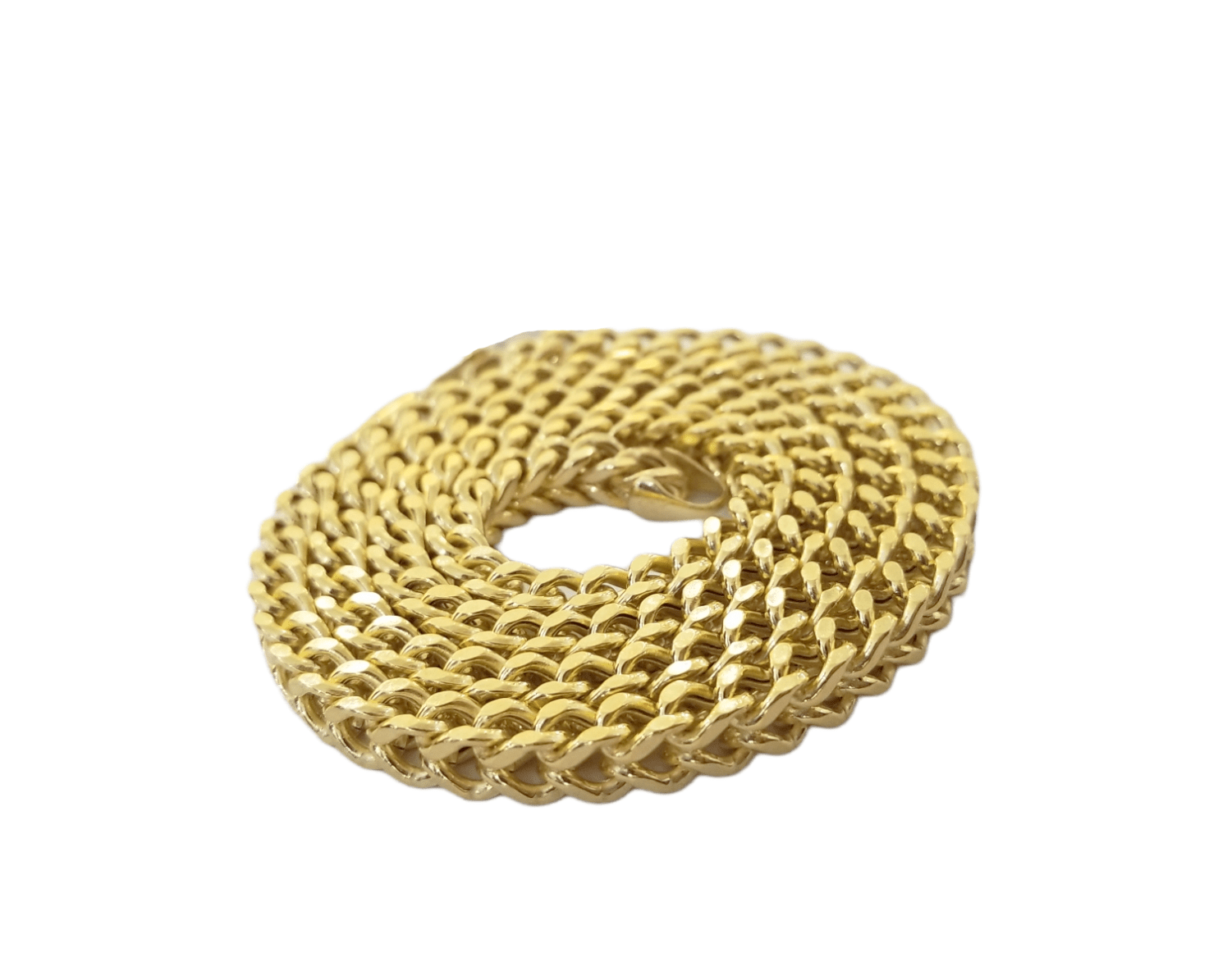 10k Yellow Gold Franco Chain 22 24 26 28" Inch Real Gold 7mm Box Necklace - GoldenlinQ