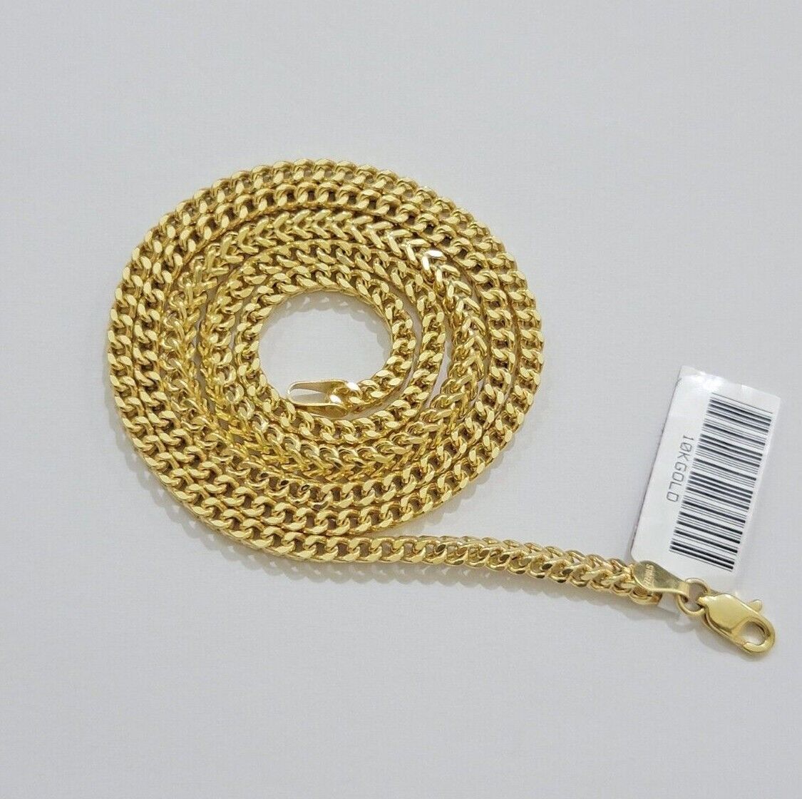 10k Yellow Gold Franco Chain Necklace Last Supper Charm Pendant 3mm 18" - 26" Inch - GoldenlinQ