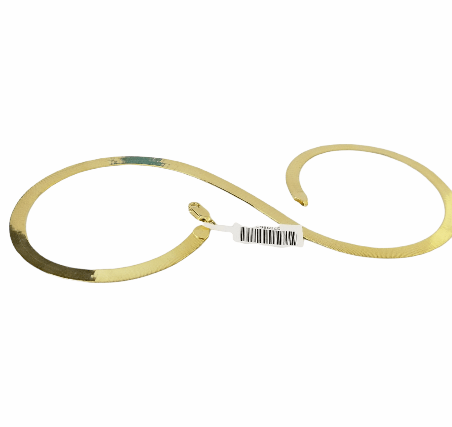 10K Yellow Gold Herringbone Chain Necklace 20 Inch 5mm Lobster lock Real 10kt - GoldenlinQ