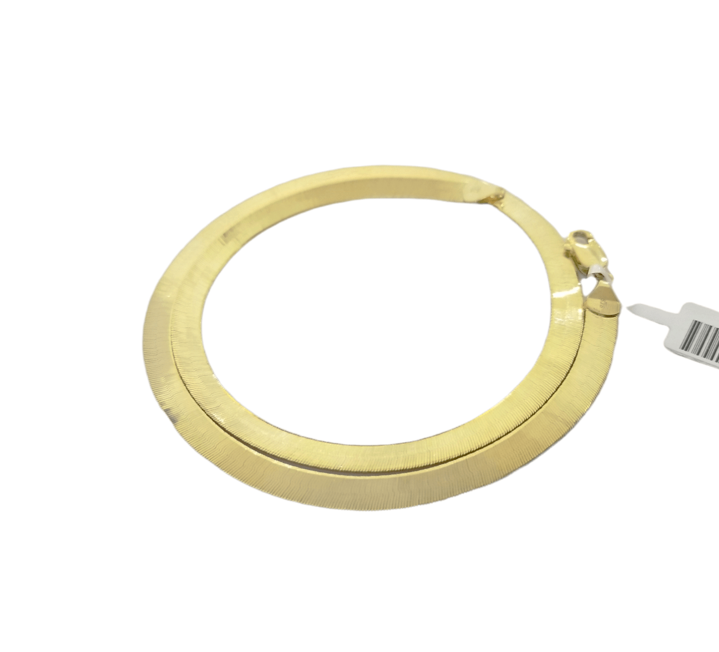 10K Yellow Gold Herringbone Chain Necklace 22 Inch 5mm Lobster lock Real 10kt - GoldenlinQ