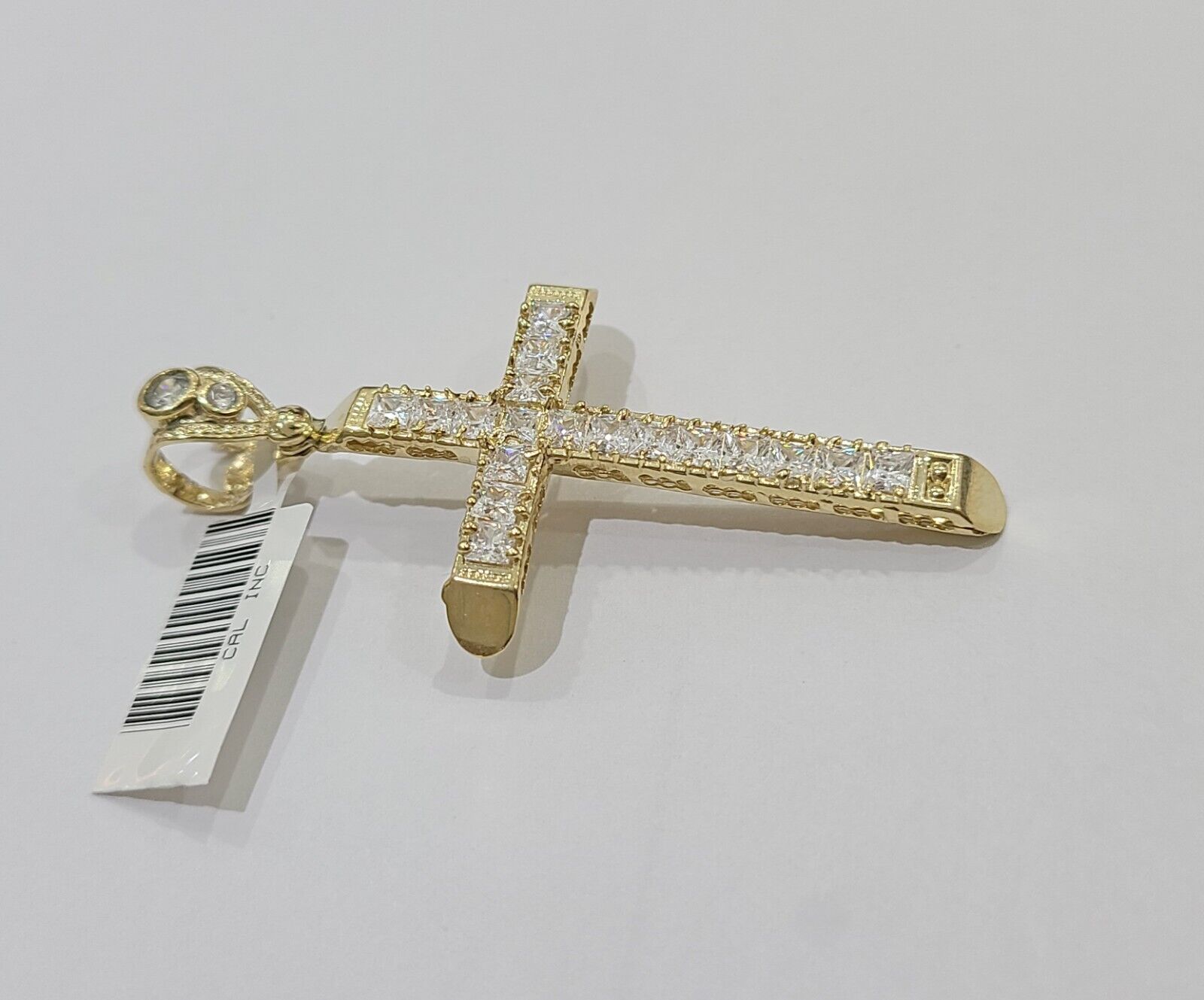 10k Yellow Gold Jesus Cross Charm Pendant 10 KT 2.5" Inch Religious Charm Real - GoldenlinQ