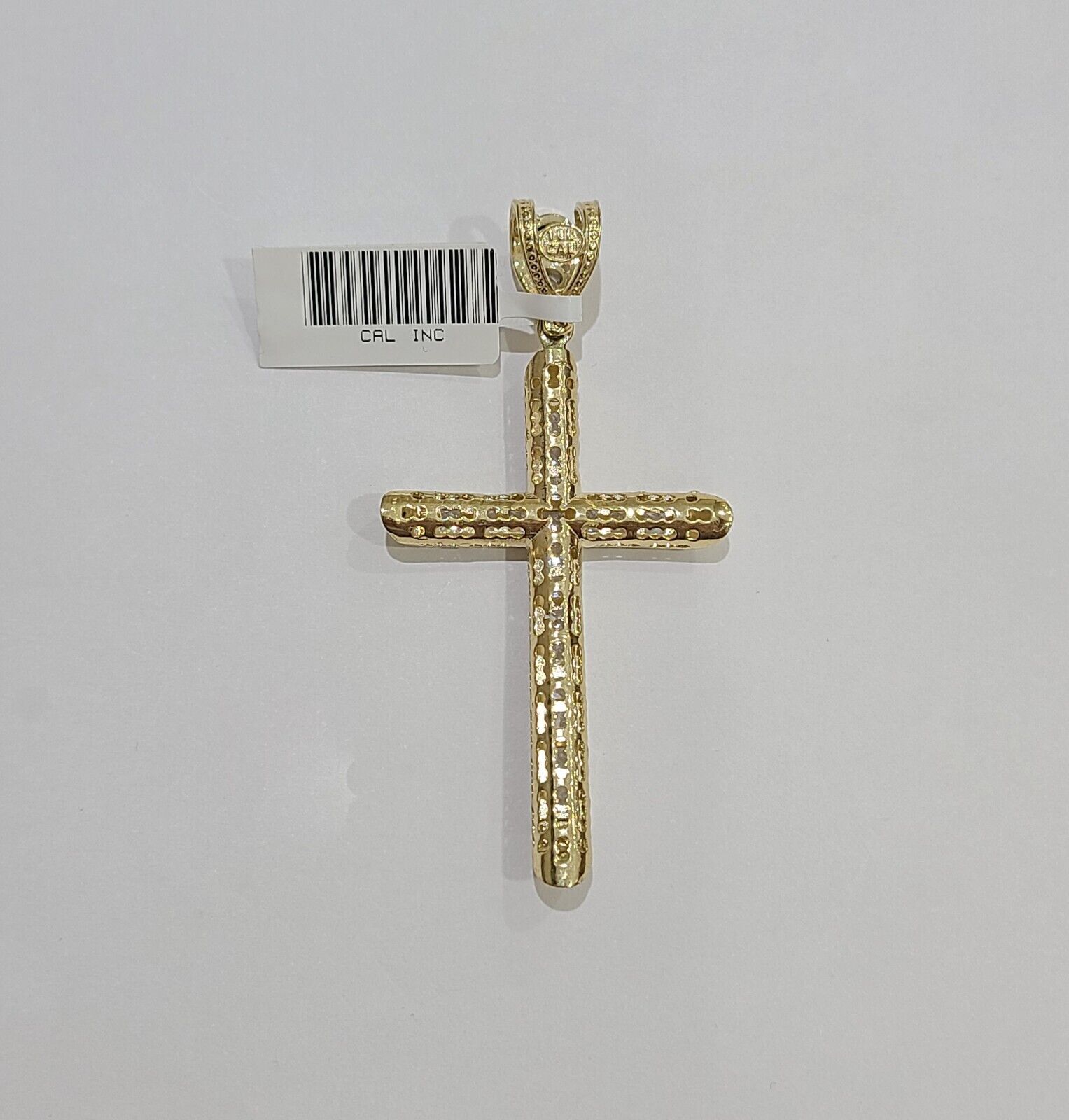 10k Yellow Gold Jesus Cross Charm Pendant 10 KT 2.5" Inch Religious Charm Real - GoldenlinQ
