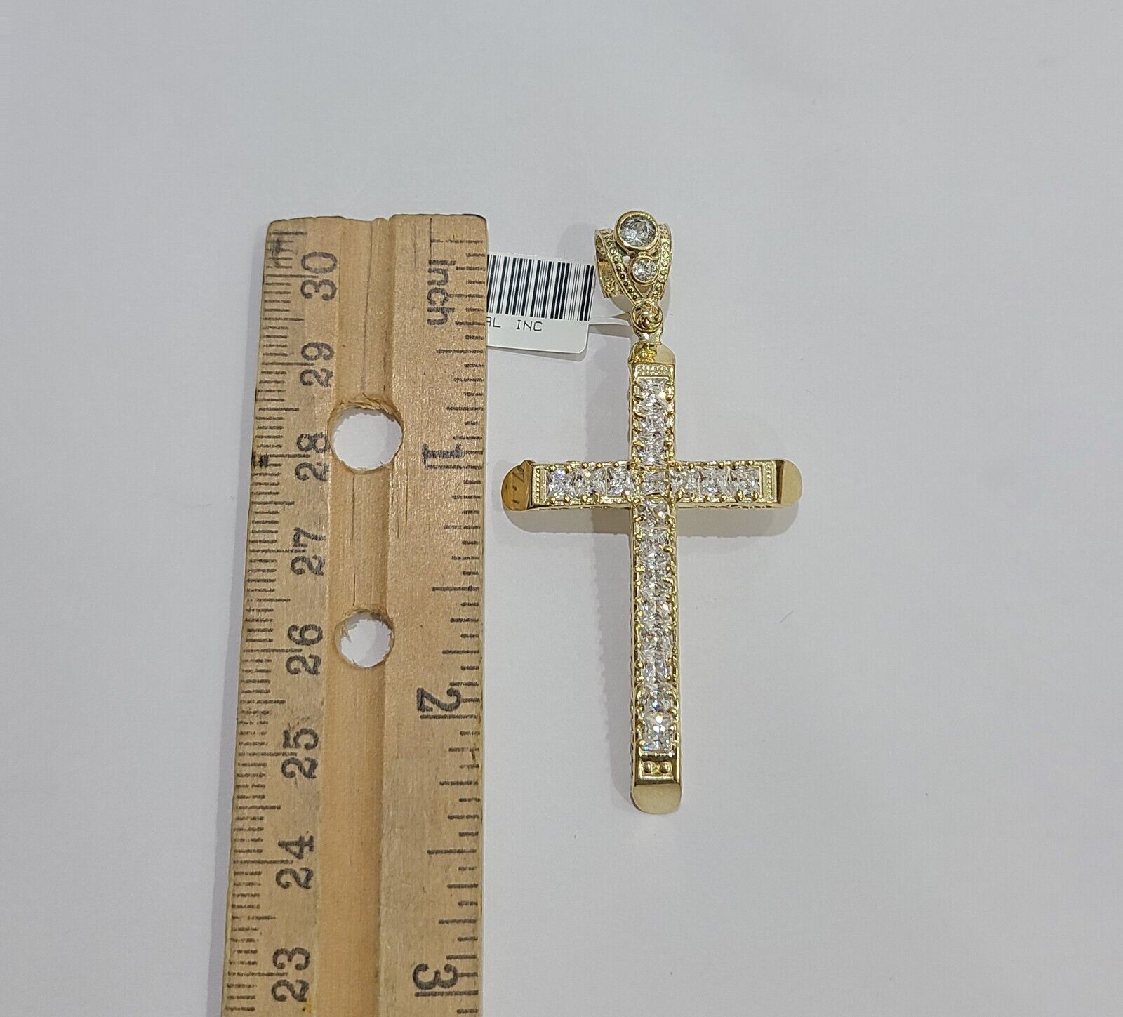 10k Yellow Gold Jesus Cross Charm Pendant 10 KT 2.5" Inch Religious Charm Real - GoldenlinQ