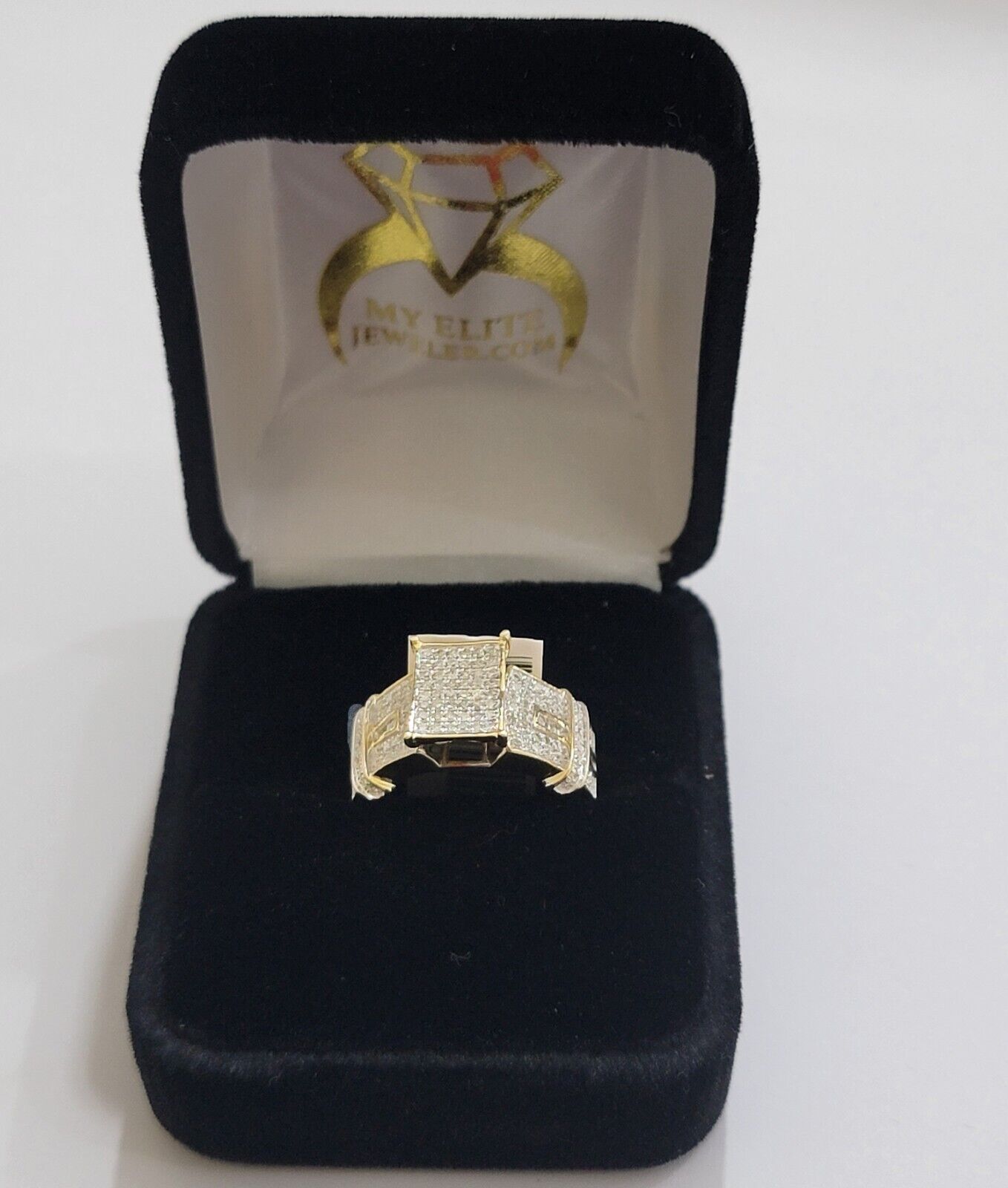 10k Yellow Gold Ladies Diamond Cinderella Ring Wedding Engagement Solid, Women - GoldenlinQ