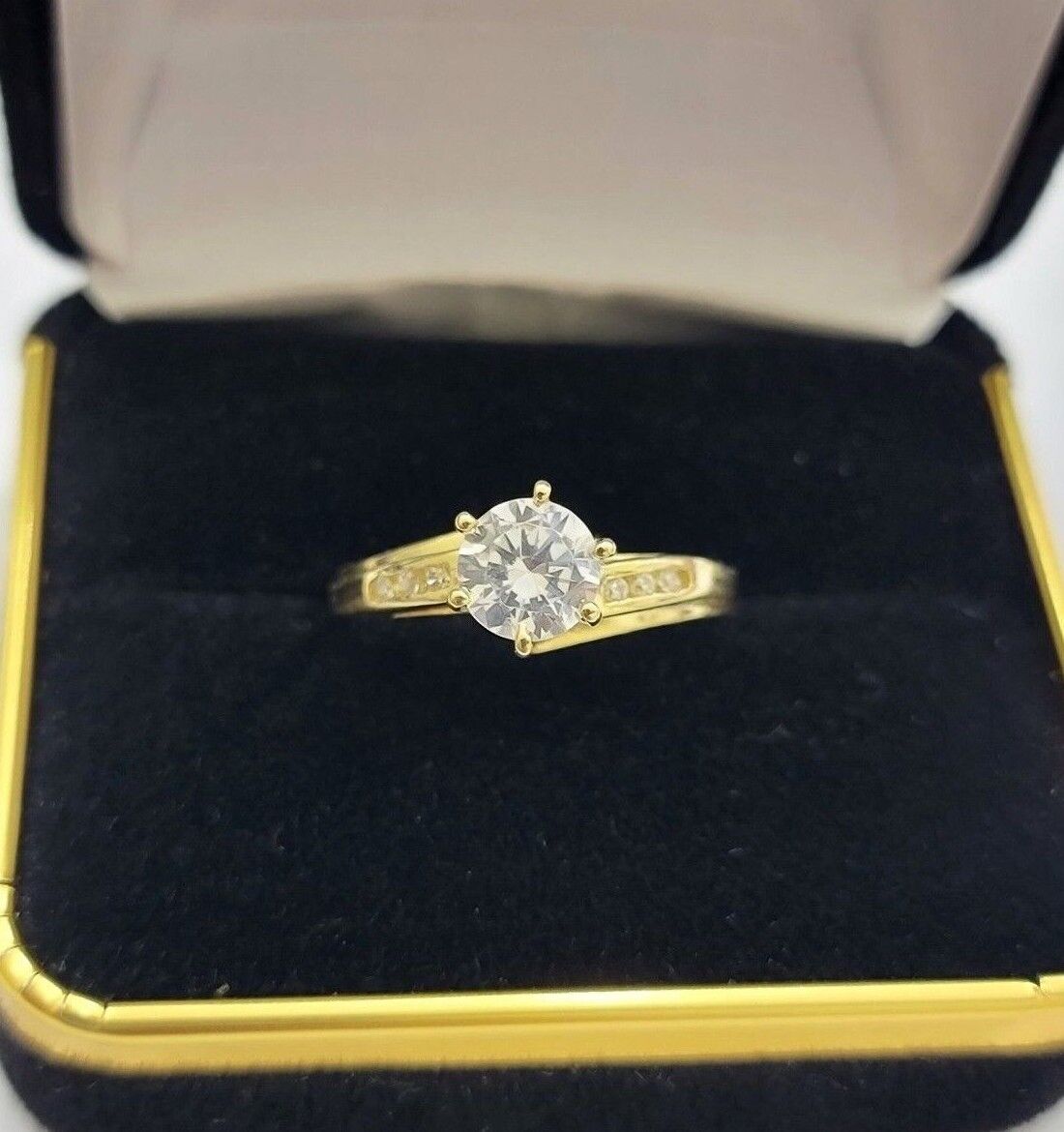 10k Yellow Gold Ladies Ring Wedding Band Engagement Round New Casual Style SALE - GoldenlinQ