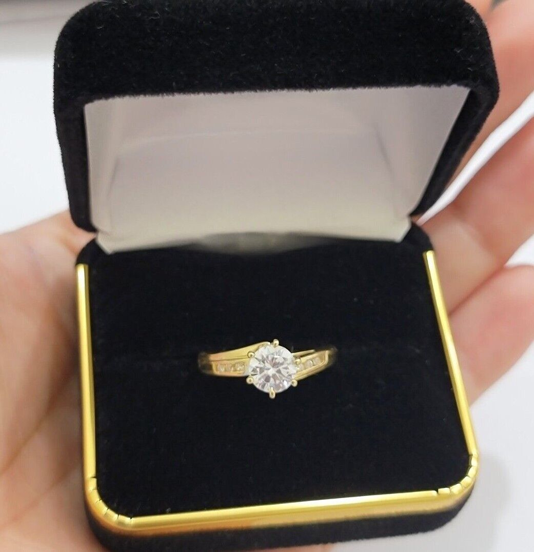 10k Yellow Gold Ladies Ring Wedding Band Engagement Round New Casual Style SALE - GoldenlinQ