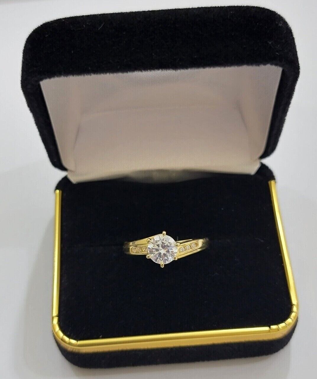 10k Yellow Gold Ladies Ring Wedding Band Engagement Round New Casual Style SALE - GoldenlinQ