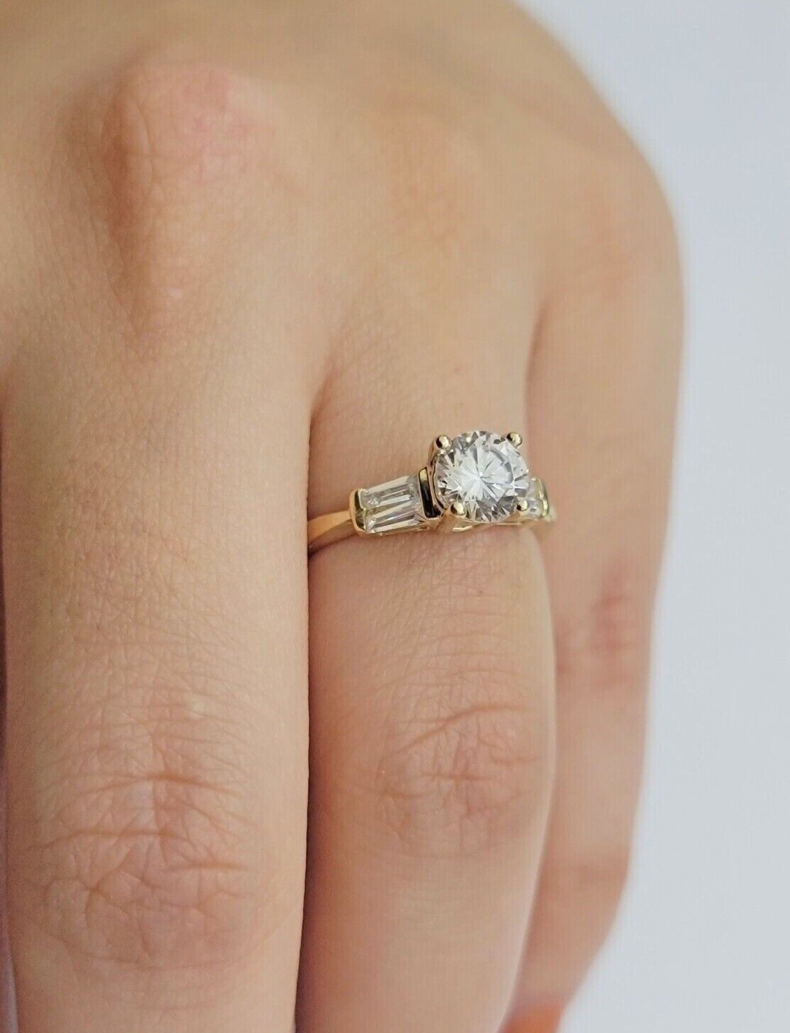 10k Yellow Gold Ladies Solitaire Ring For Womens Casual Band SALE Real Brand New - GoldenlinQ