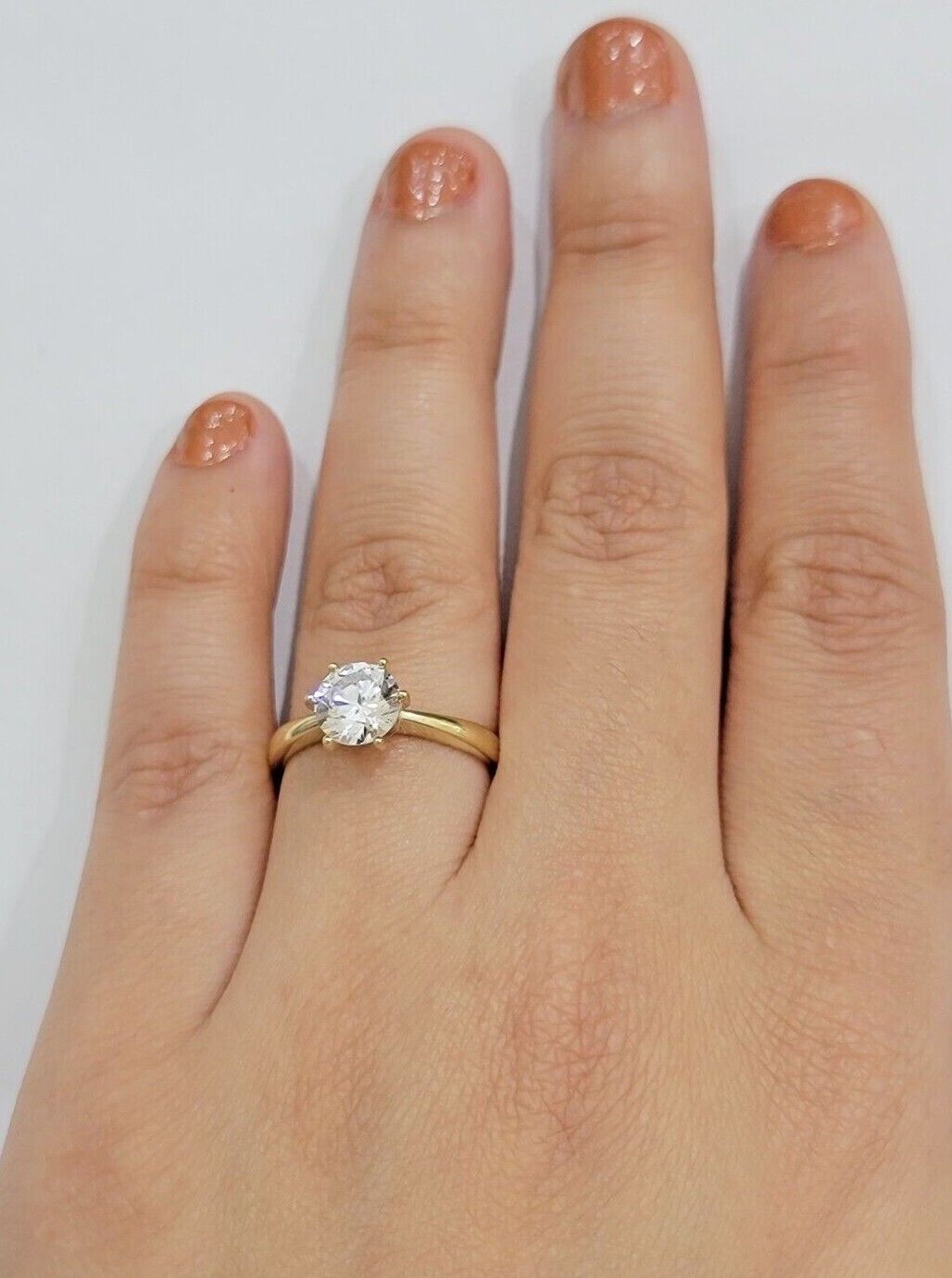 10k Yellow Gold Ladies Solitaire Ring For Womens Casual Band SALE Real Brand New - GoldenlinQ